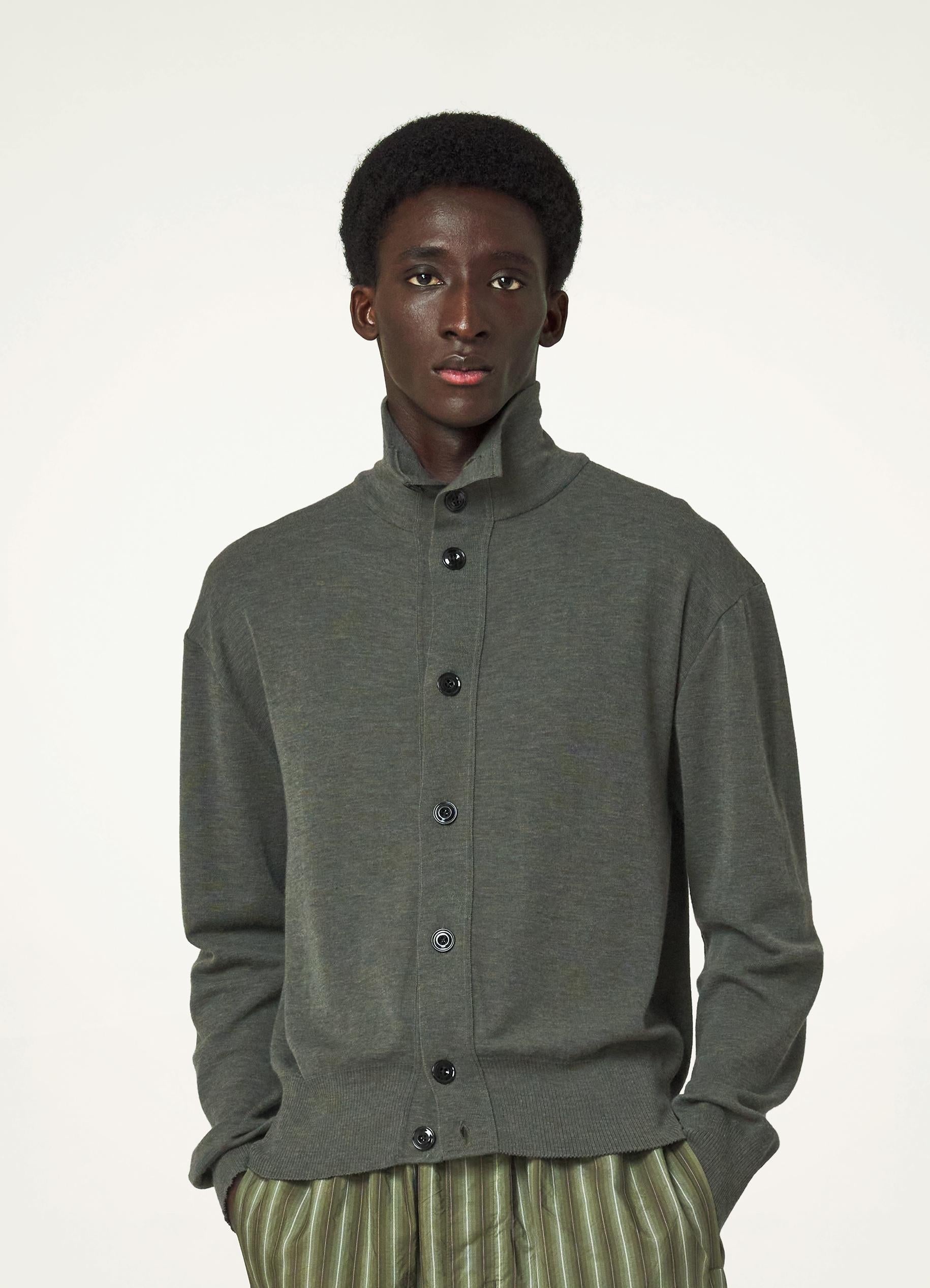 Lemaire CONVERTIBLE COLLAR CARDIGAN | REVERSIBLE