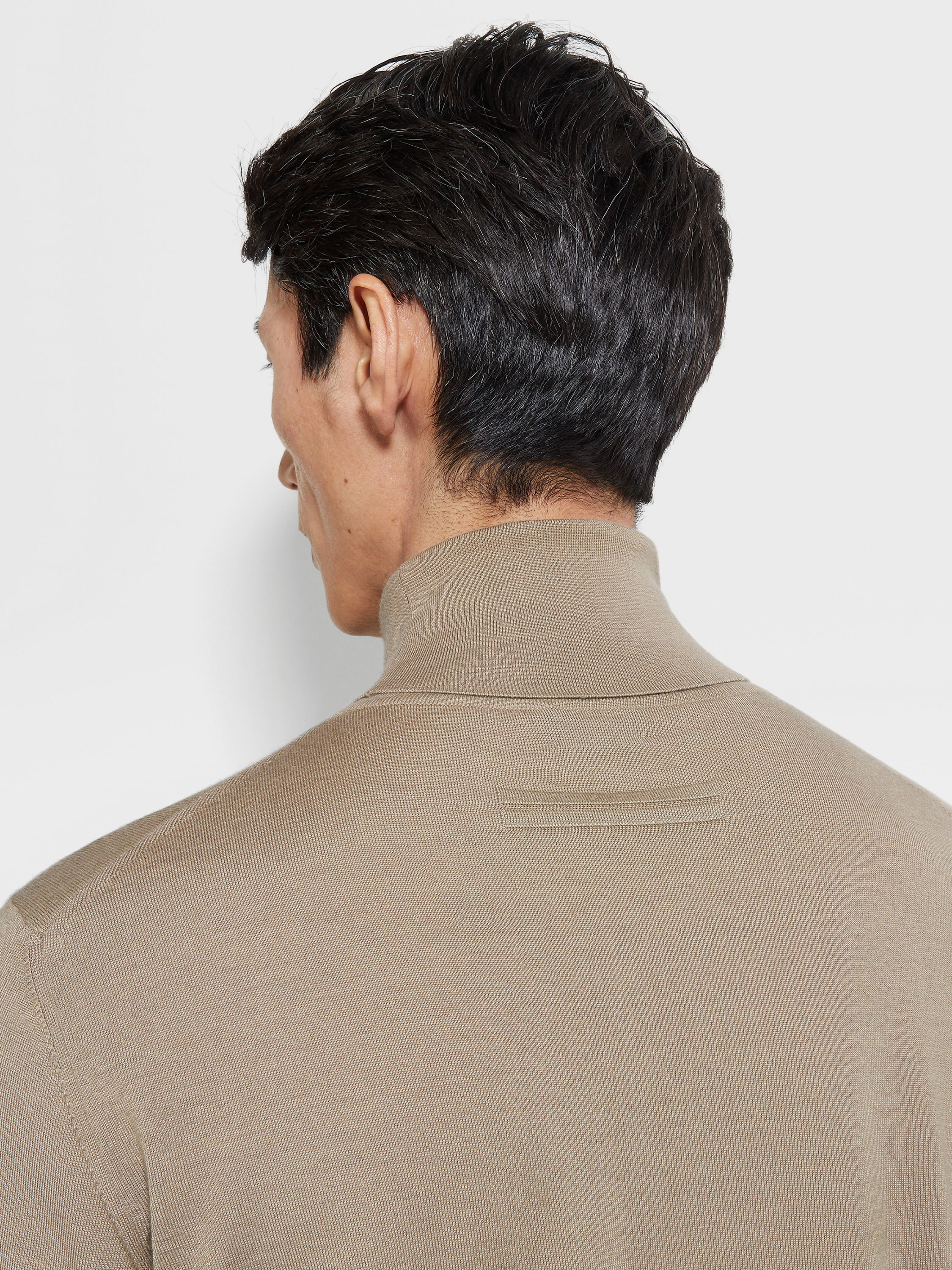 LIGHT TAUPE MÉLANGE CASHSETA TURTLENECK - 2