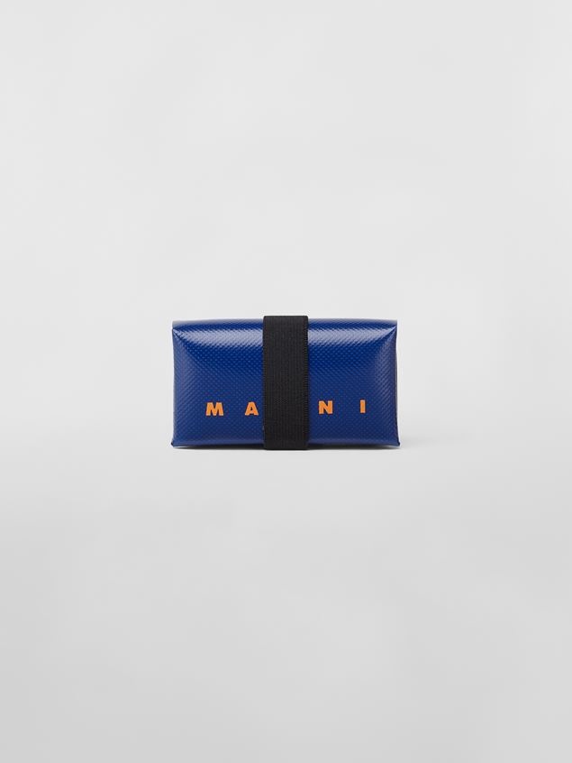 PVC WALLET WITH BLUE ORIGAMI CONSTRUCTION - 1