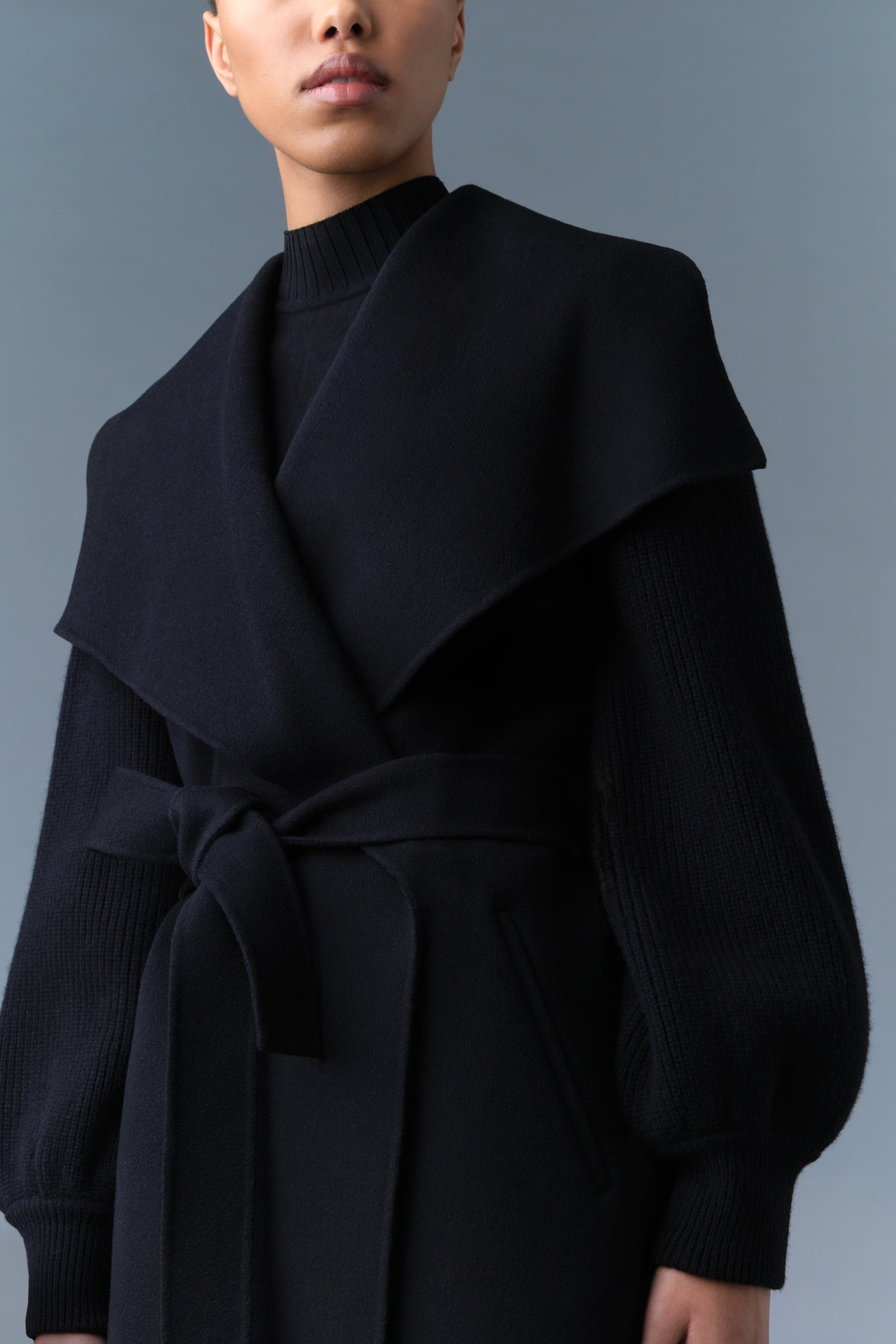 MACKAGE MAI NV Double Face Wool Wrap Coat REVERSIBLE