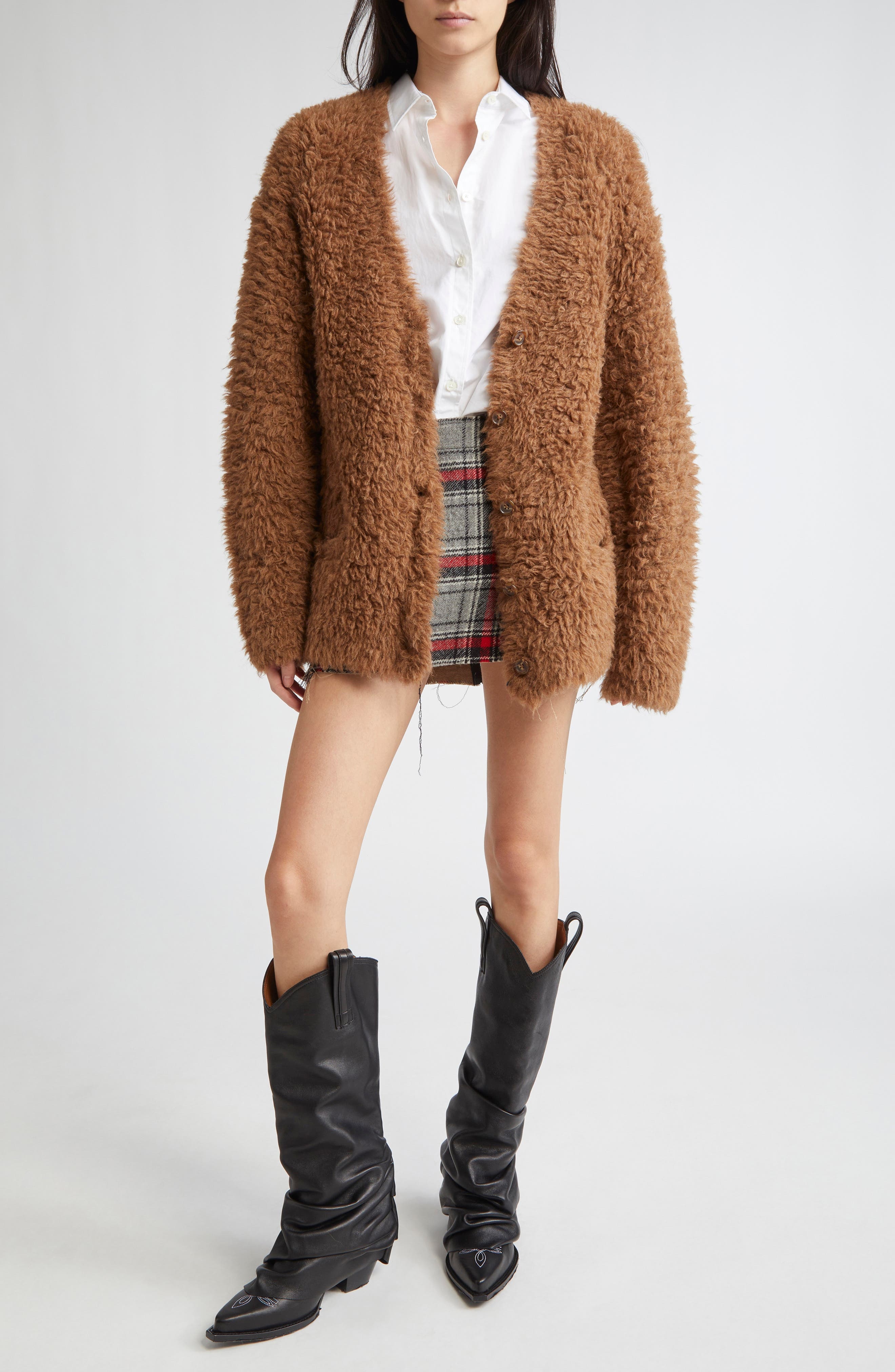 R13 Boyfriend Cardigan in Brown at Nordstrom - 2