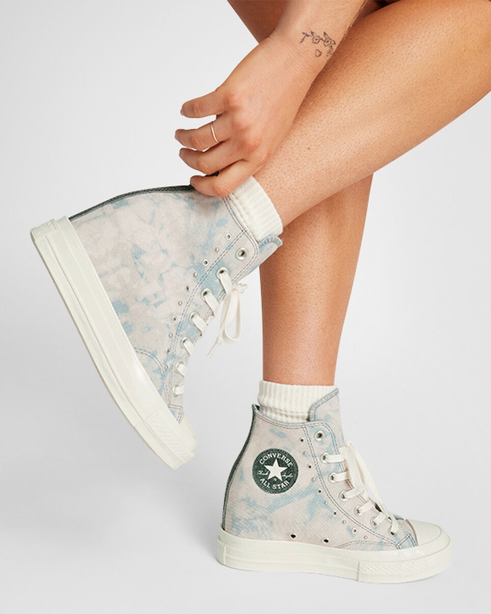 Chuck 70 Wedge Platform Washed Denim - 10