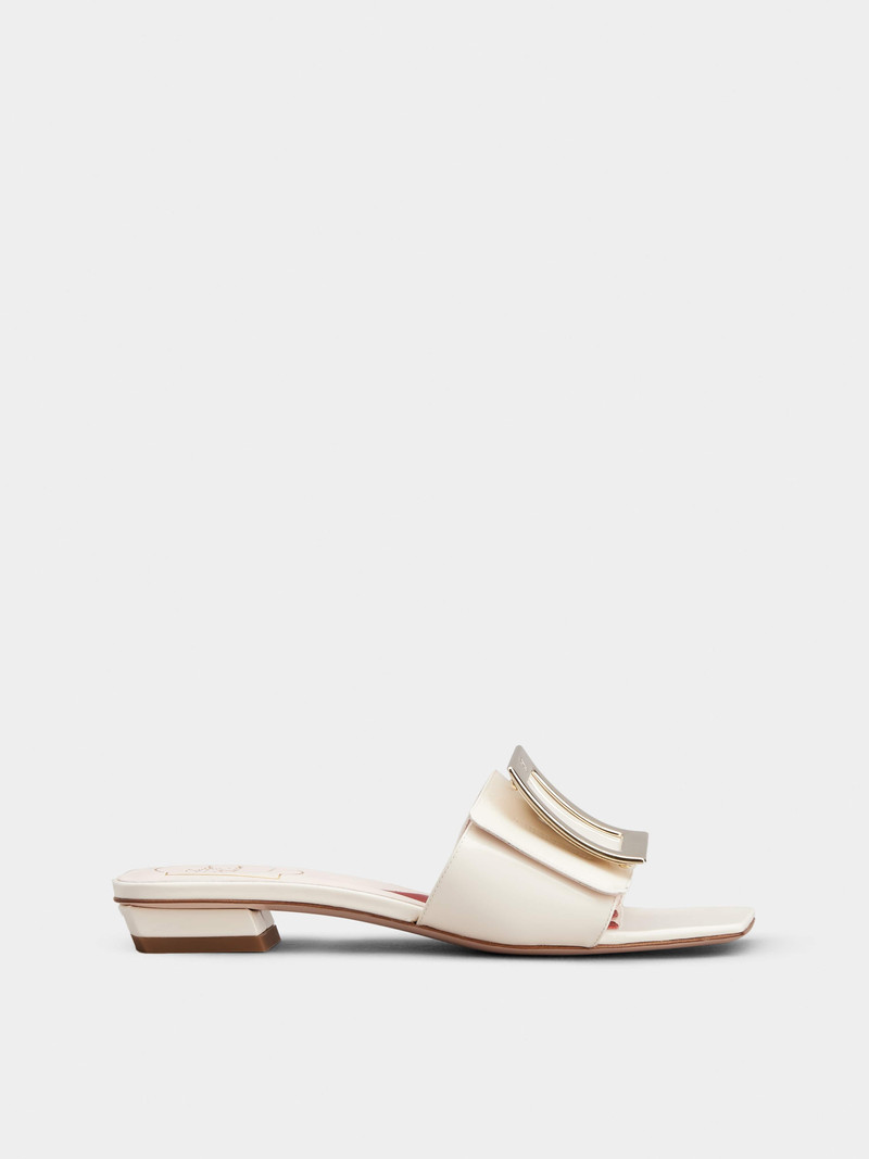 Belle Vivier Metal Buckle Mules in Patent Leather - 1