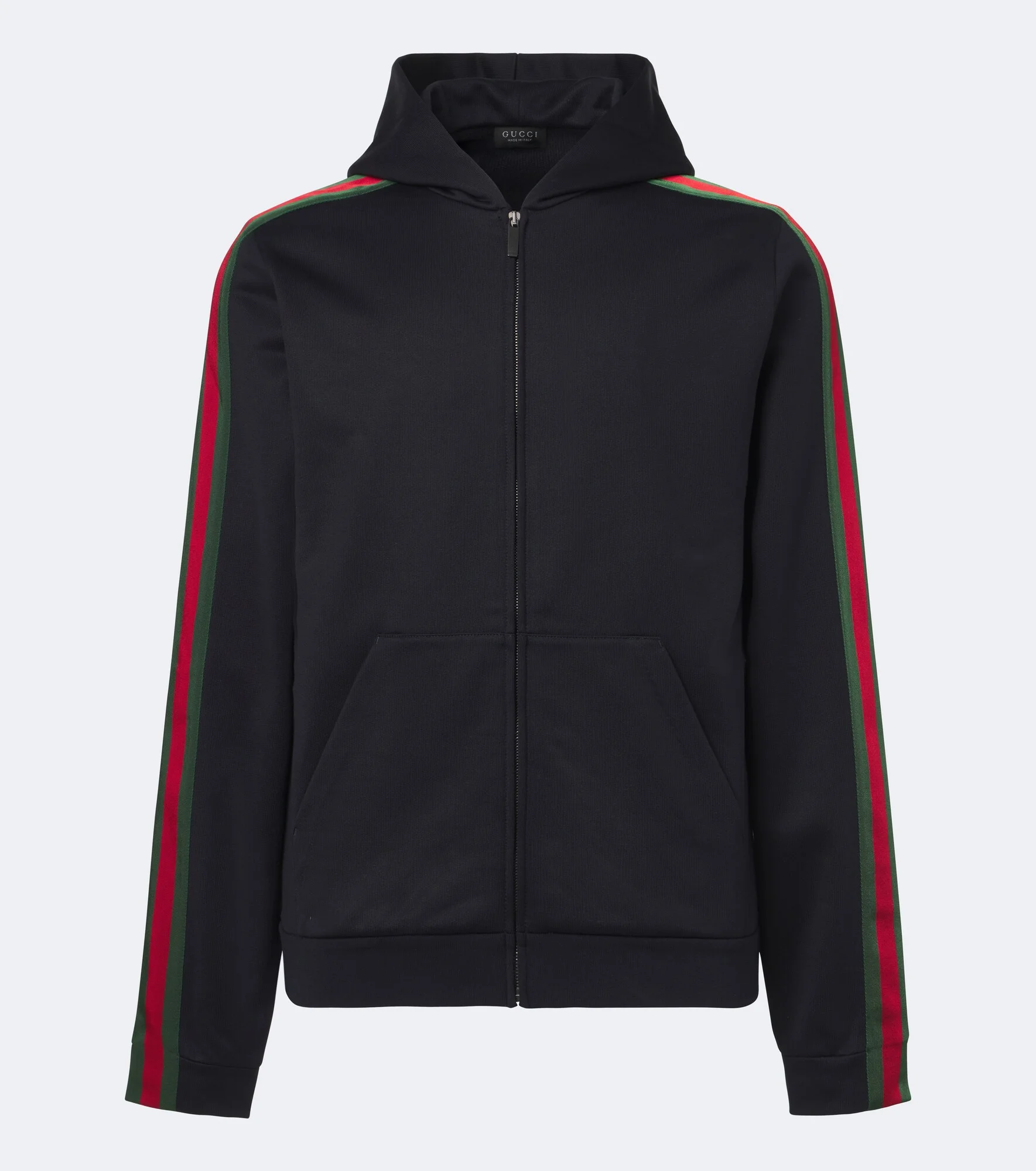 Web Stripe silk and cotton jersey hoodie - 1