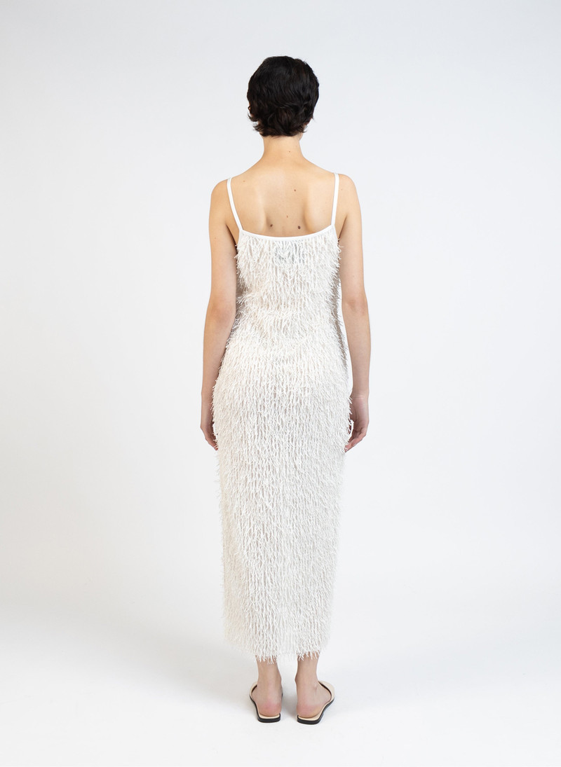 Elleme Fluffy Sleeveless Dress/White outlook