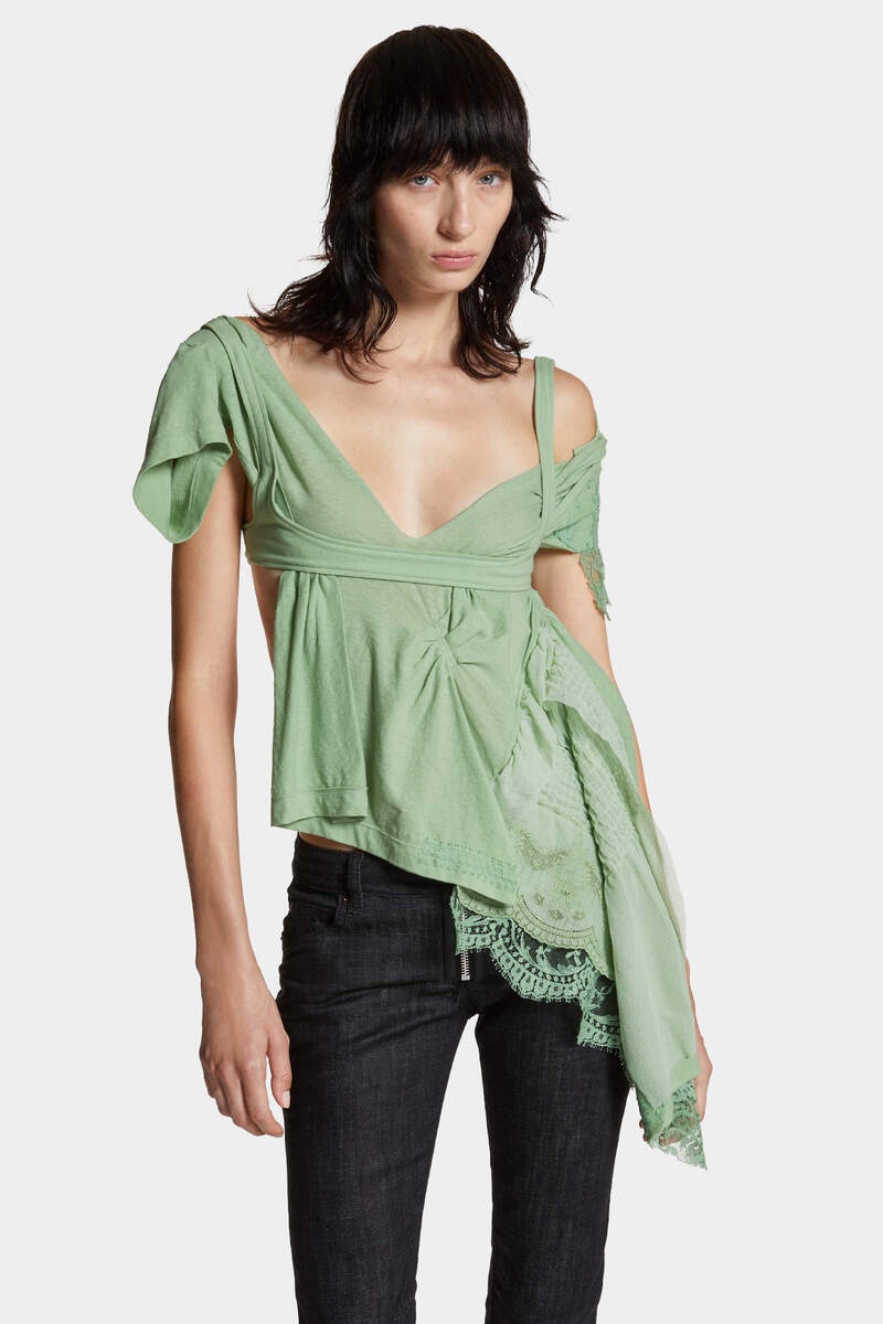 DYED JERSEY DECONSTRUCTED TOP - 3
