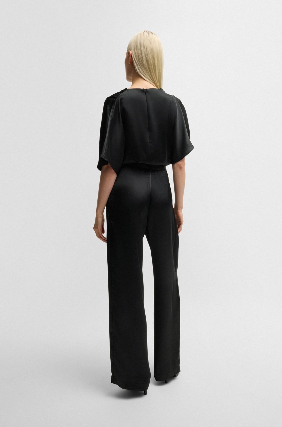 COWL-NECK REGULAR-FIT JUMPSUIT IN FLUENT SATIN - 4