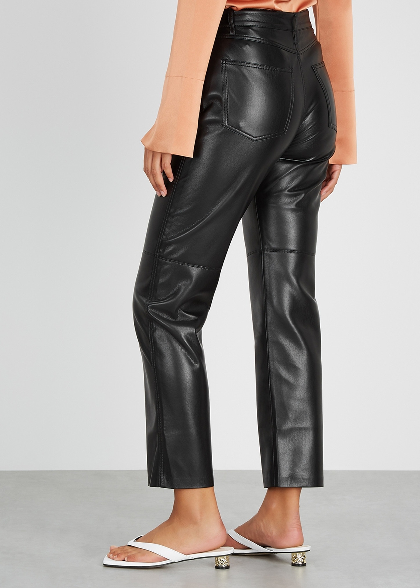 Vinni black faux leather trousers - 3