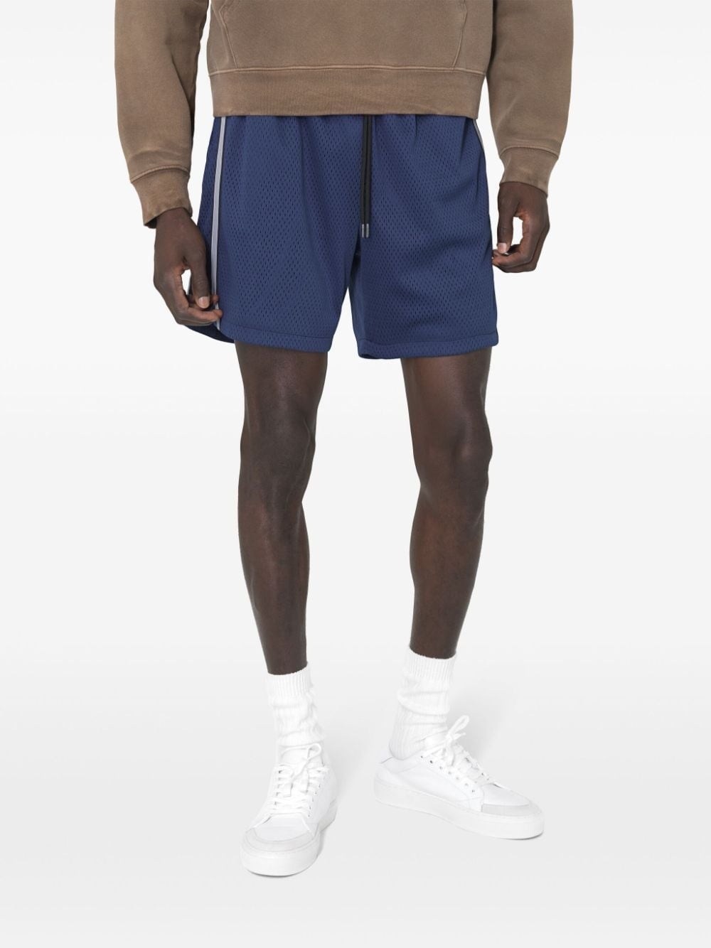 stripe-detail mesh shorts - 5