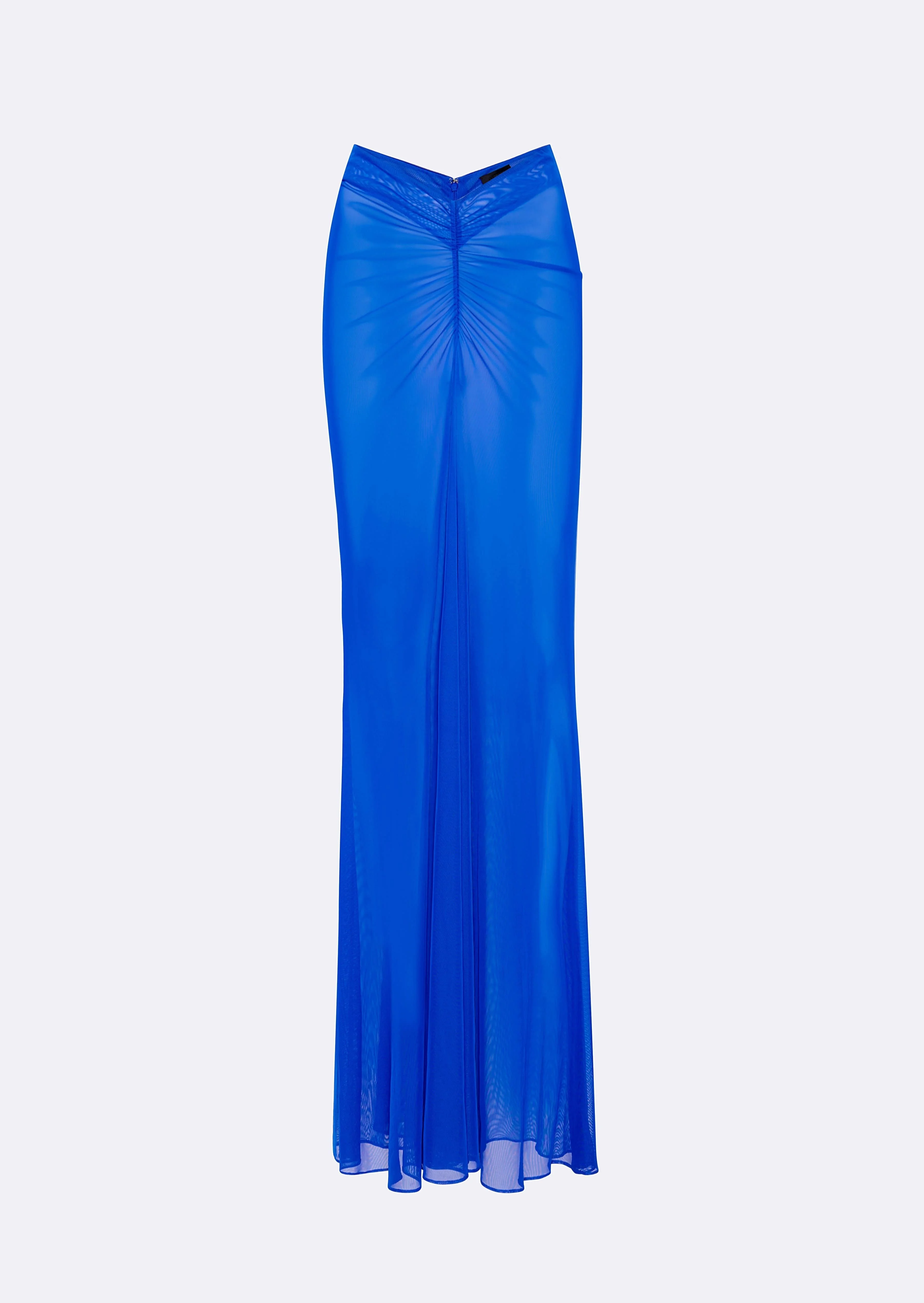 Mesh Ruched Maxi Skirt - 1