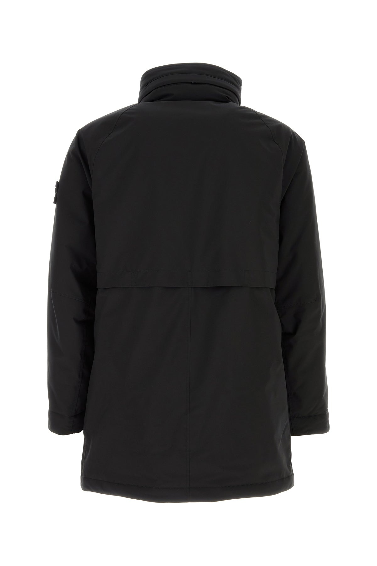 Black stretch polyester padded jacket - 2