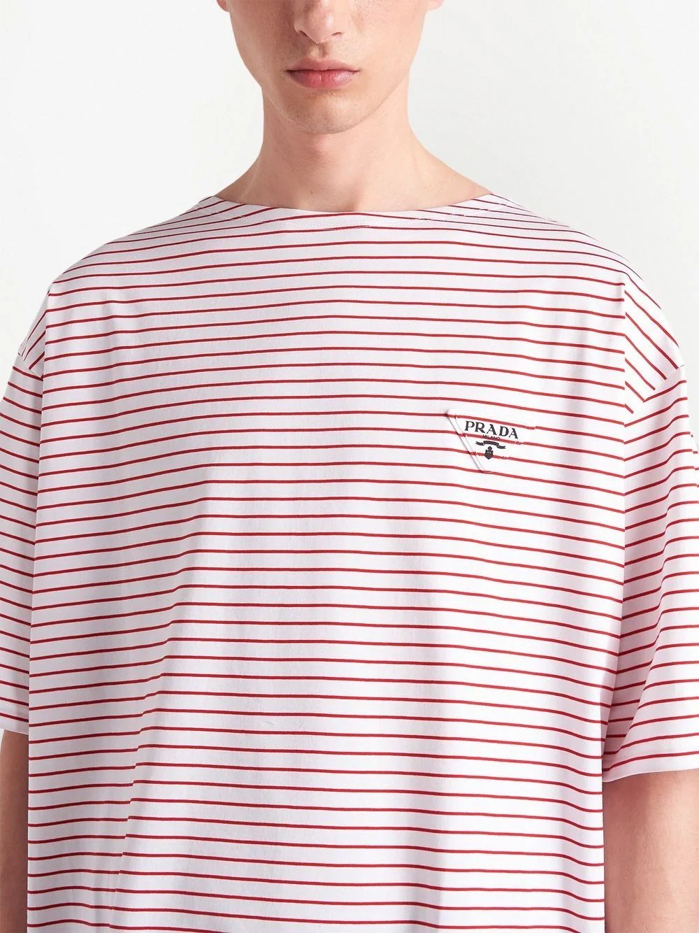 logo patch striped T-shirt - 4