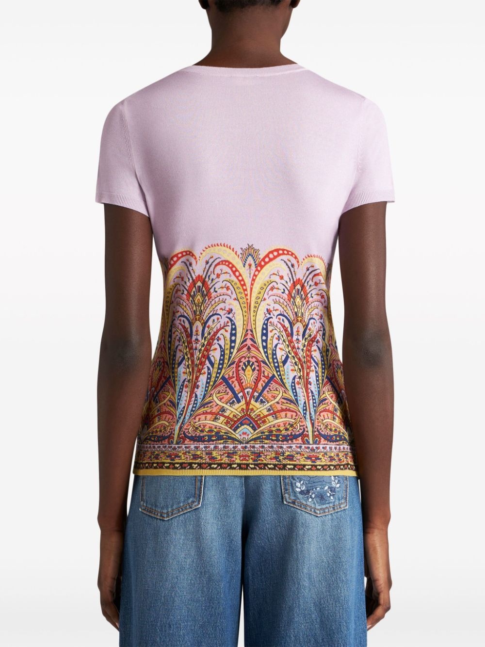 paisley-print silk-blend top - 3