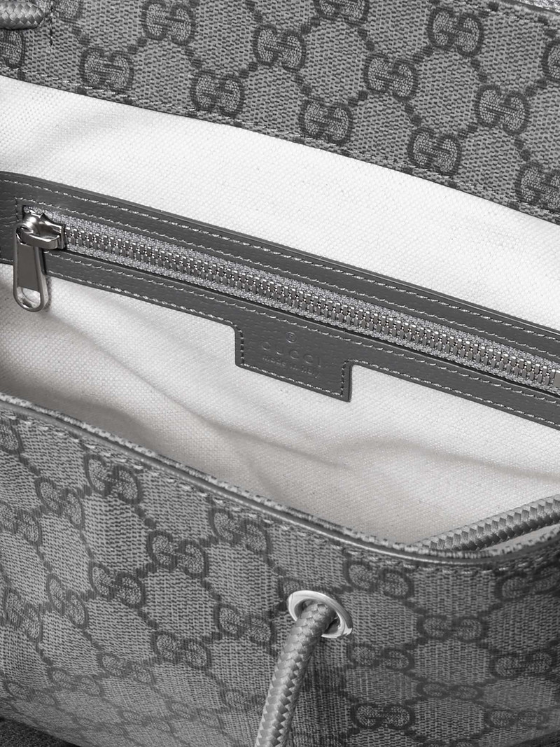 Ophidia Leather-Trimmed Monogrammed Coated-Canvas Backpack 3