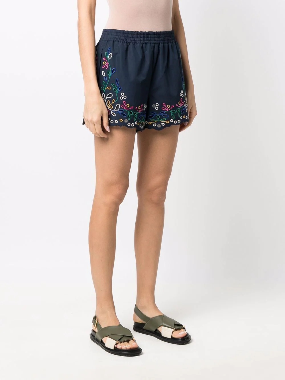 broderie anglaise mini shorts - 3