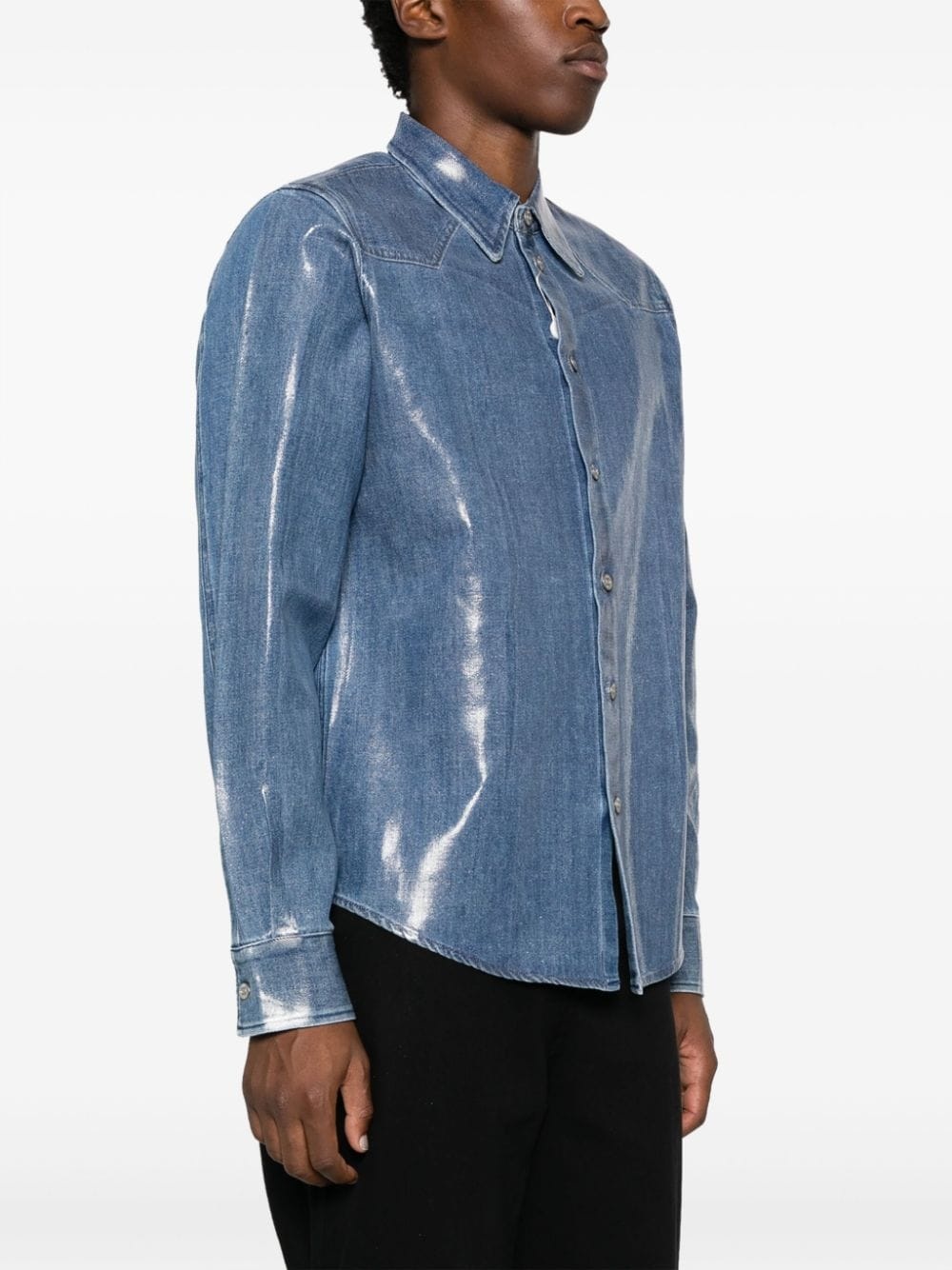 button-up denim shirt - 3