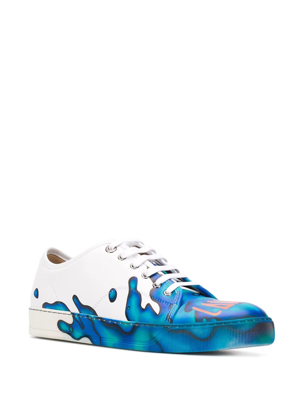 graphic-print leather sneakers - 2