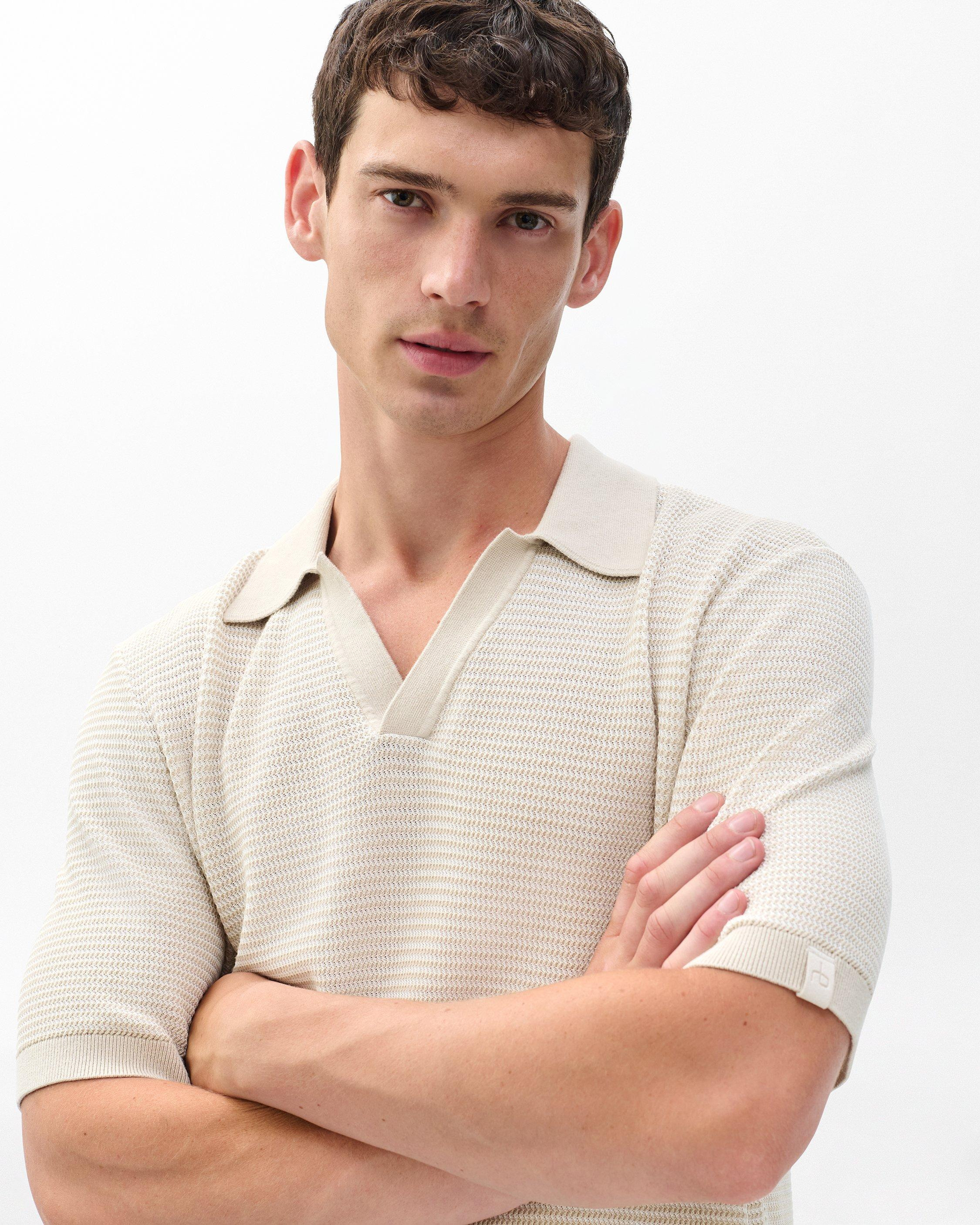 Harvey Knit Johnny Collar Polo - 4