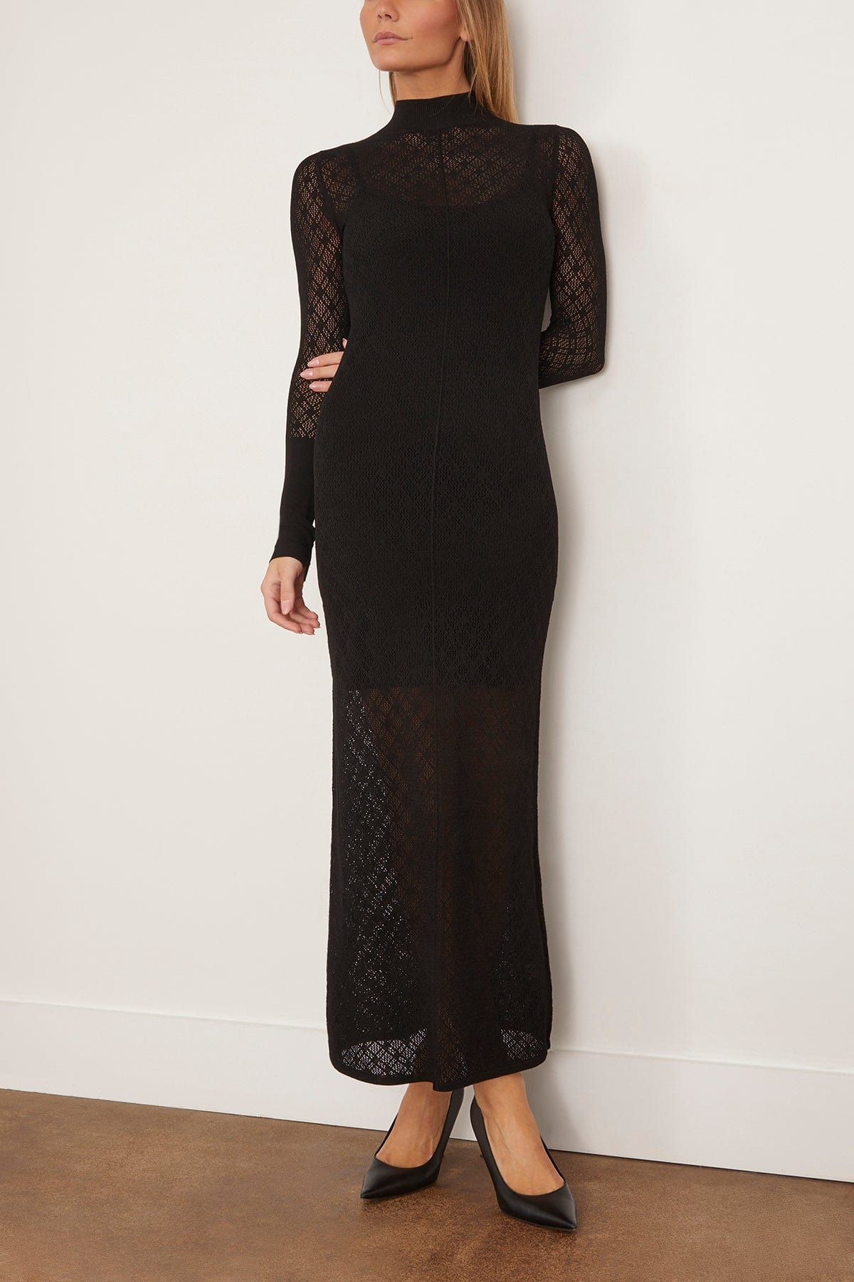 Lace Mock Dress in Black - 3