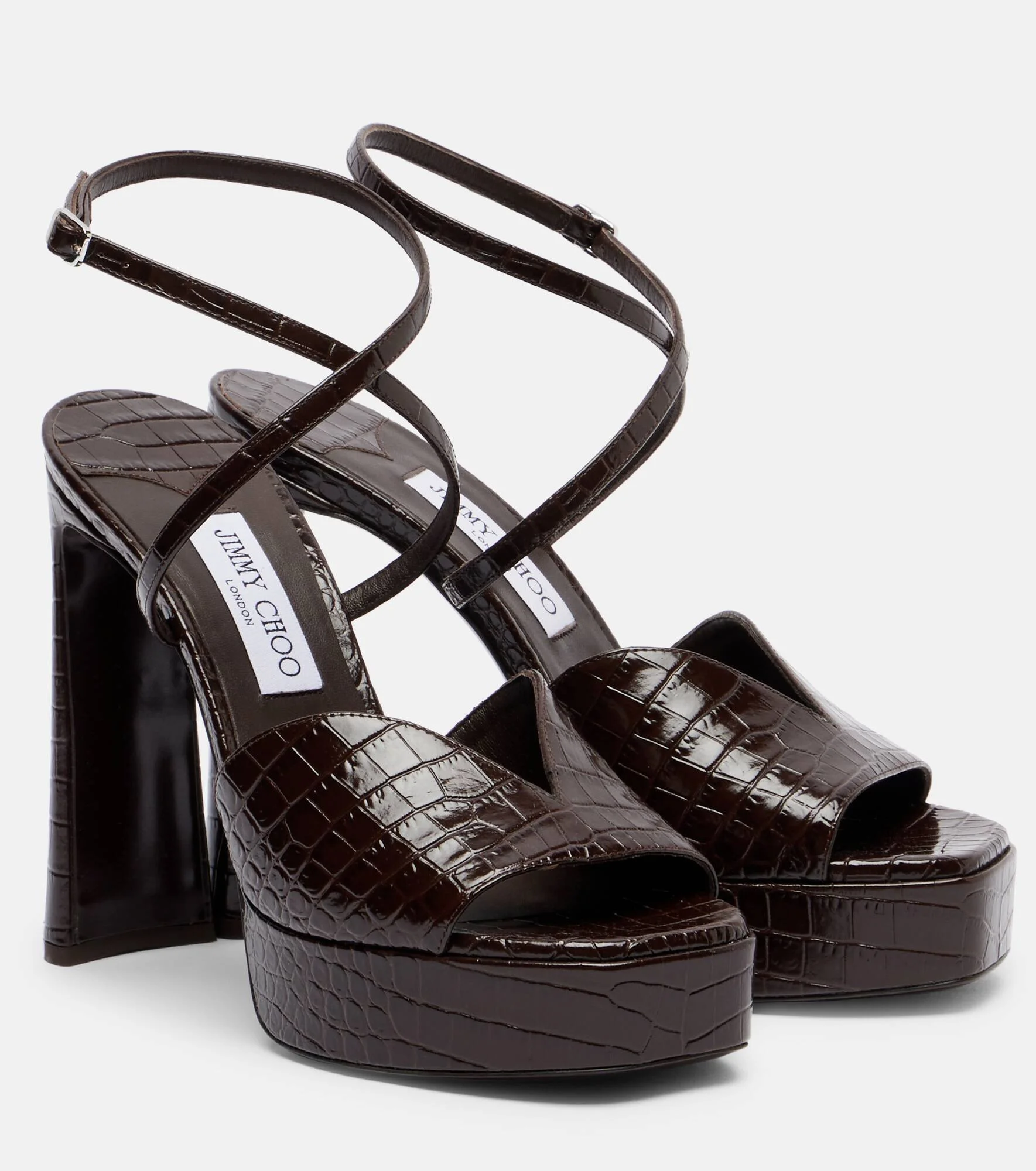Karli 125 croc-effect platform sandals - 1