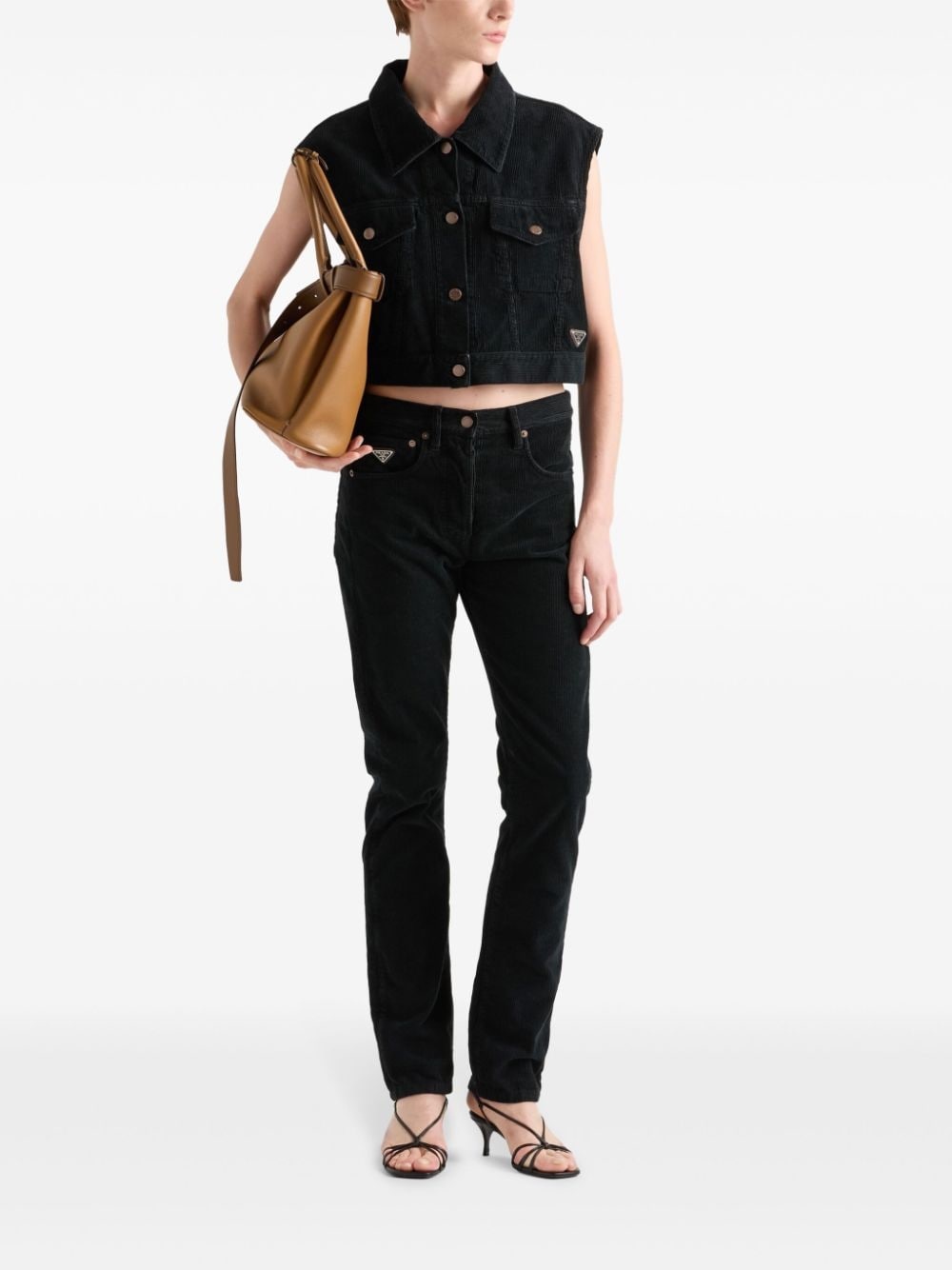 logo-patch tapered jeans - 2
