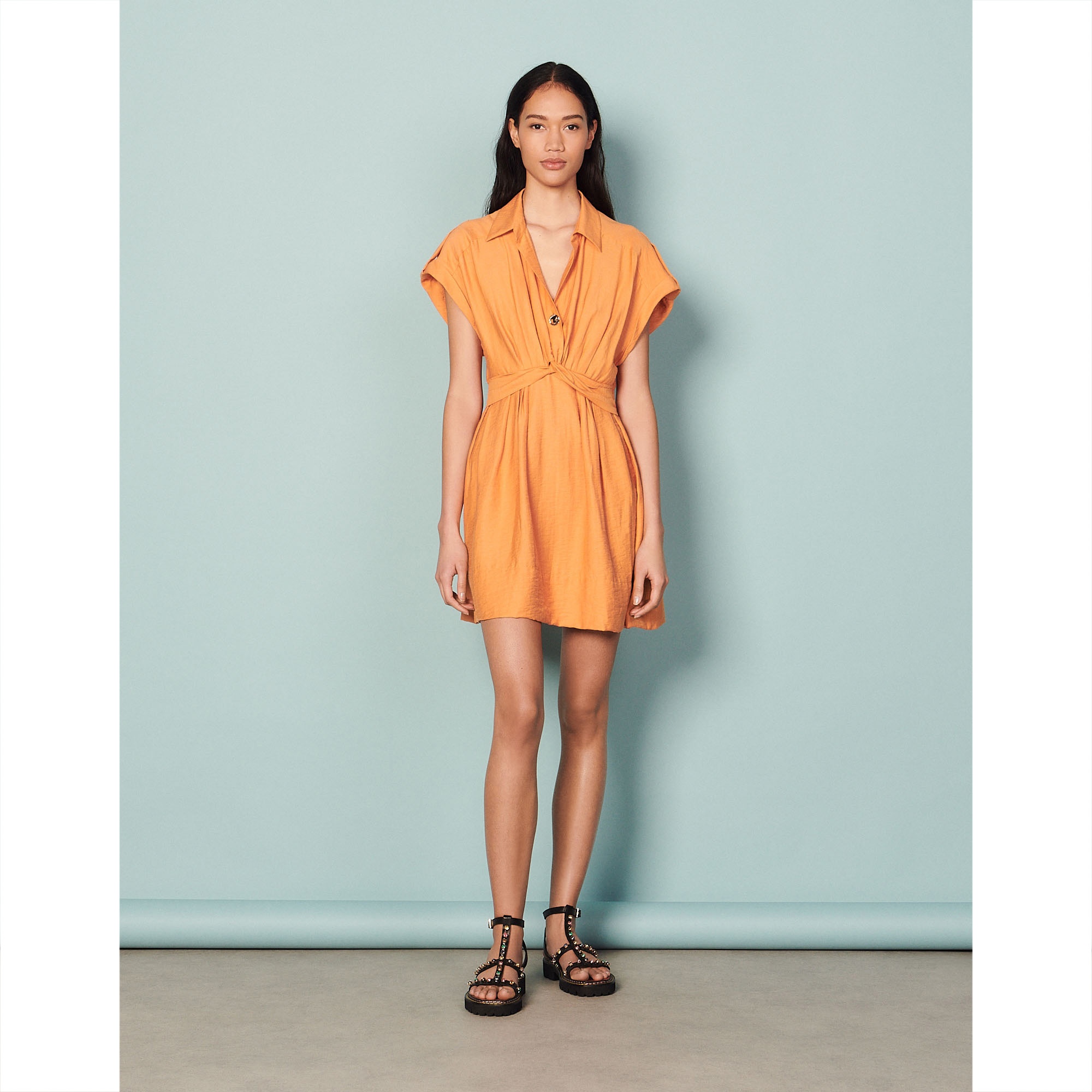Short linen dress - 7