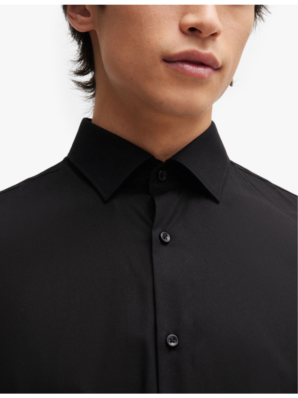 Slim-fit long-sleeved cotton-poplin shirt - 5