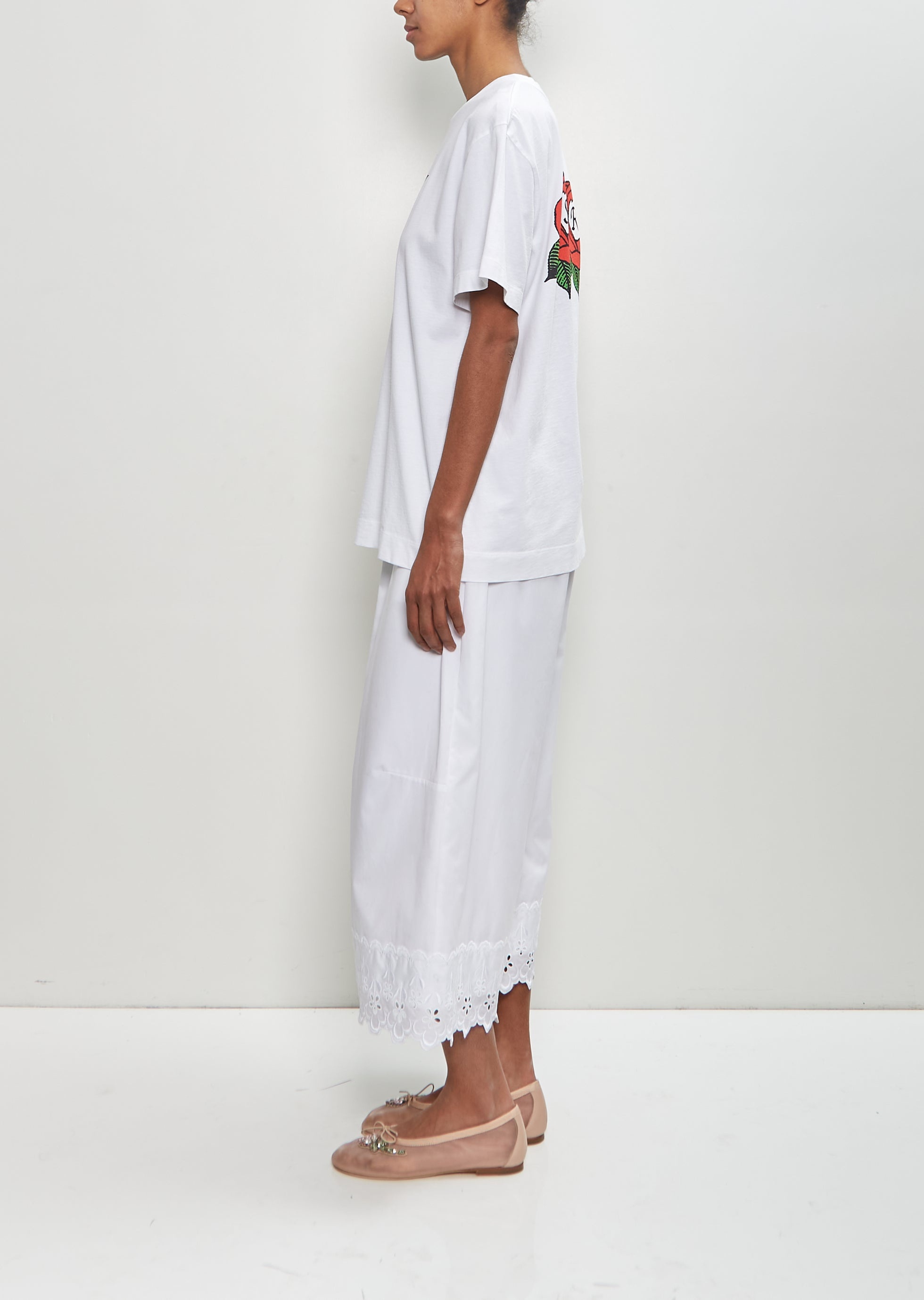 Cotton Cluster Rose Logo Print T-Shirt - 2