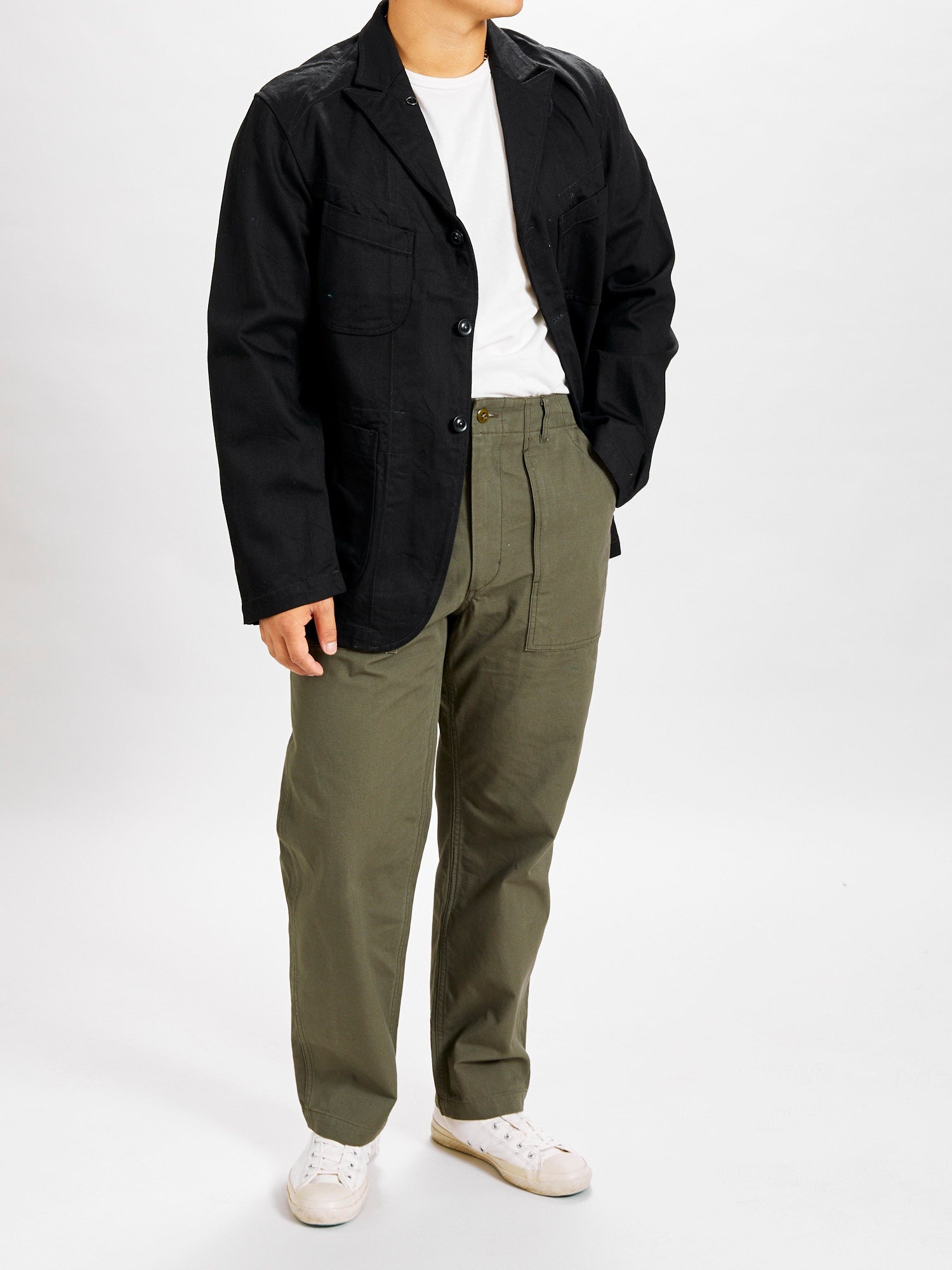 Fatigue Pants in Olive Heavyweight Cotton Ripstop - 13