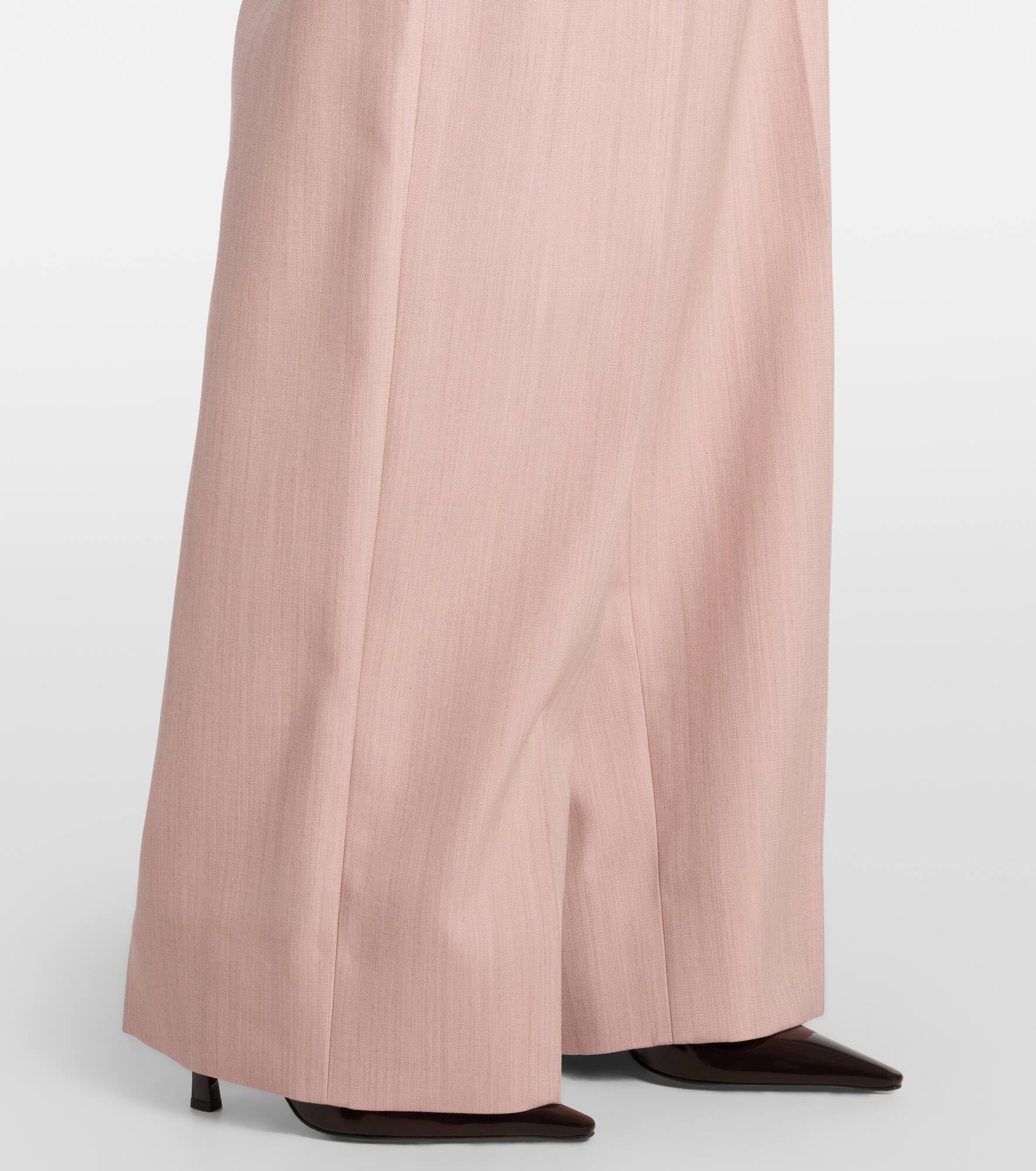 Low-rise wool wide-leg pants - 5