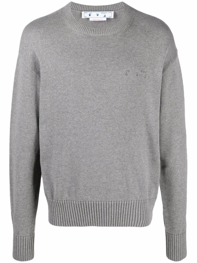 logo embroidered knitted jumper 1