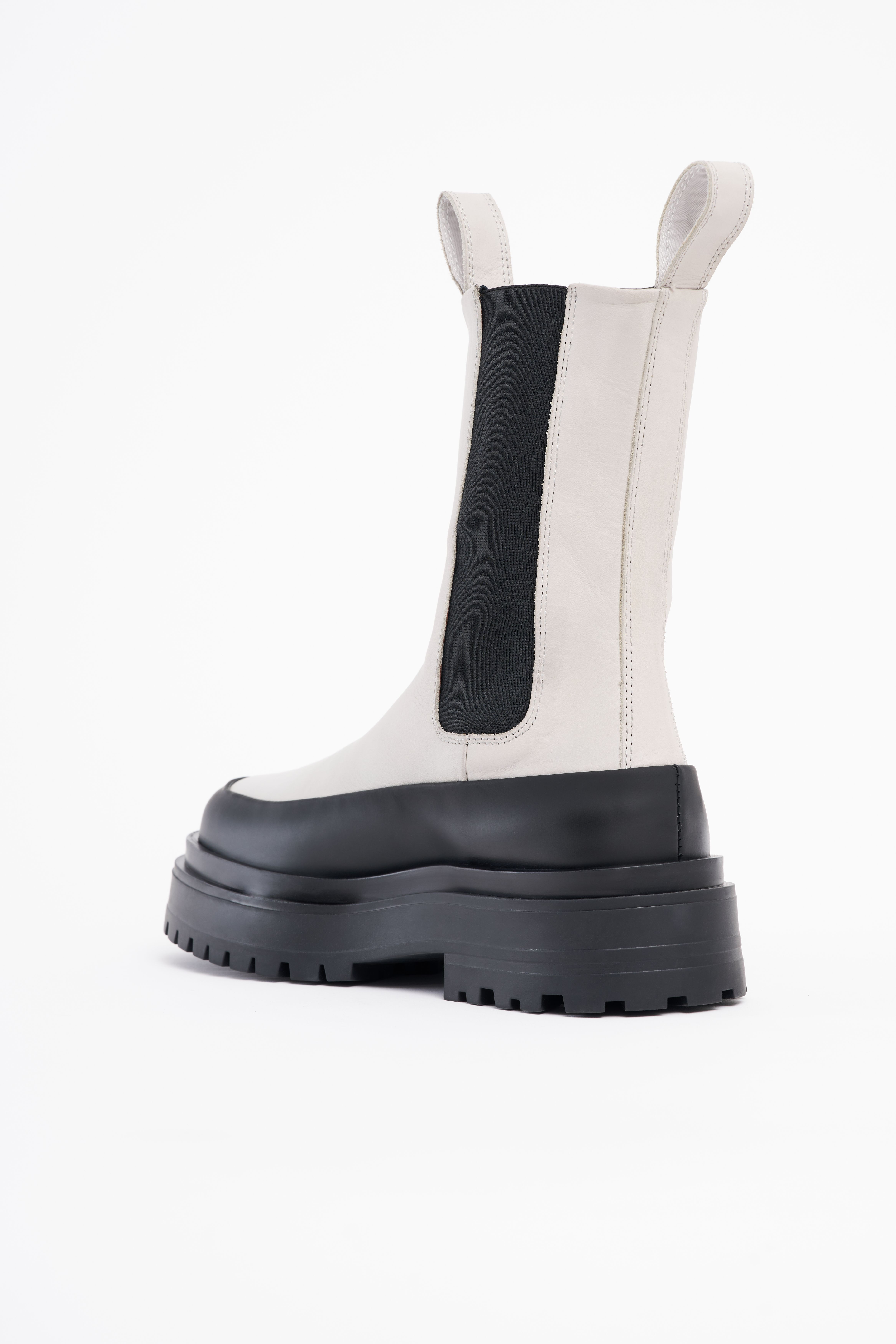 High Walker Leather Boots Ivory - 2