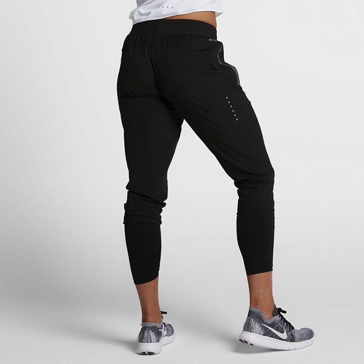 (WMNS) Nike Small Logo Elastic Waistband Running Sports Long Pants Black 885259-010 - 6