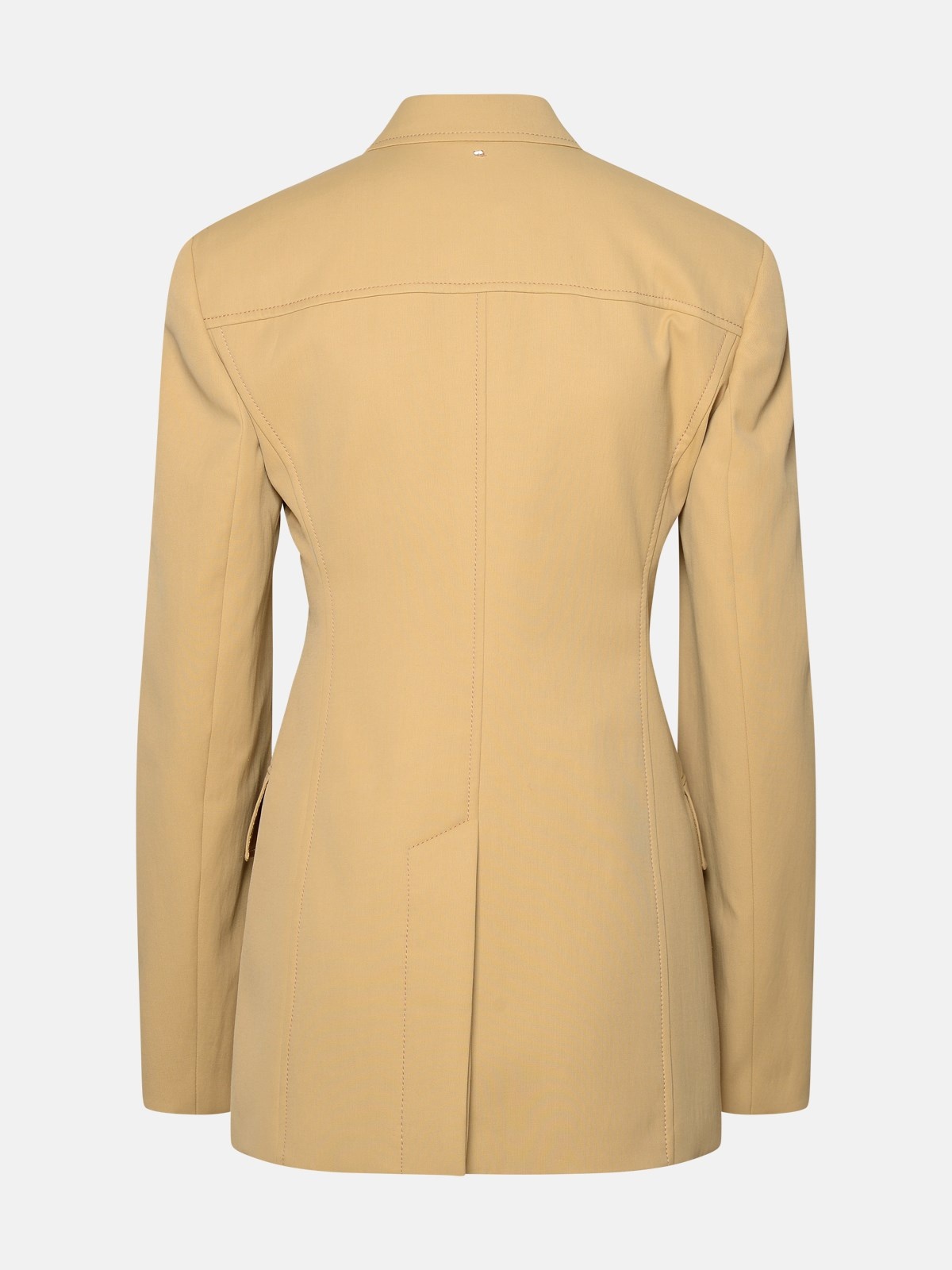 BEIGE COTTON BLEND BLAZER - 3