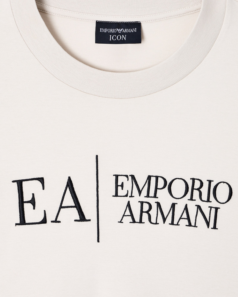 EMPORIO ARMANI ICON INTERLOCK JERSEY T-SHIRT WITH EMBROIDERY outlook
