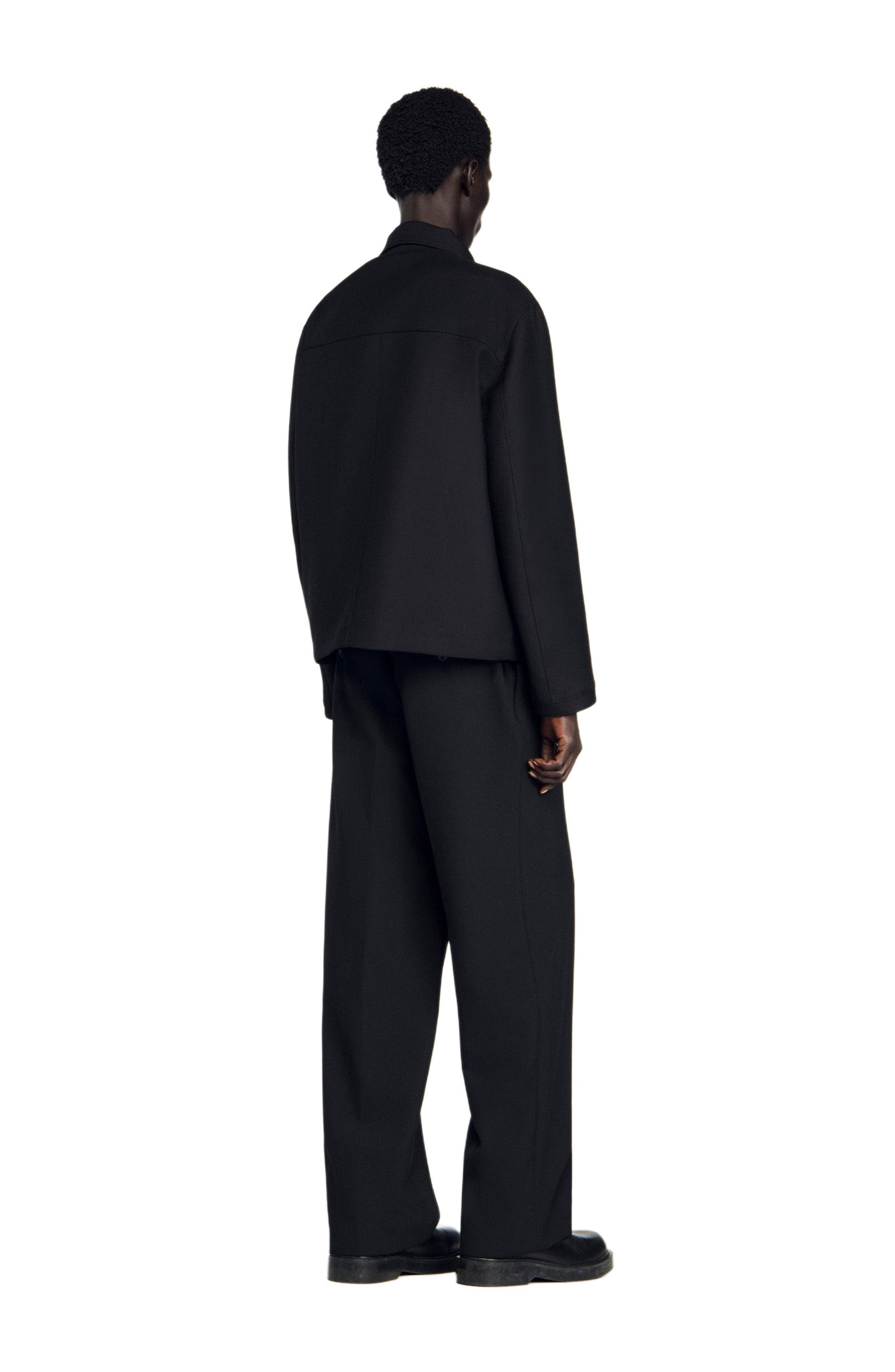 SANDRO Zip-up jacket in Black at Nordstrom - 3