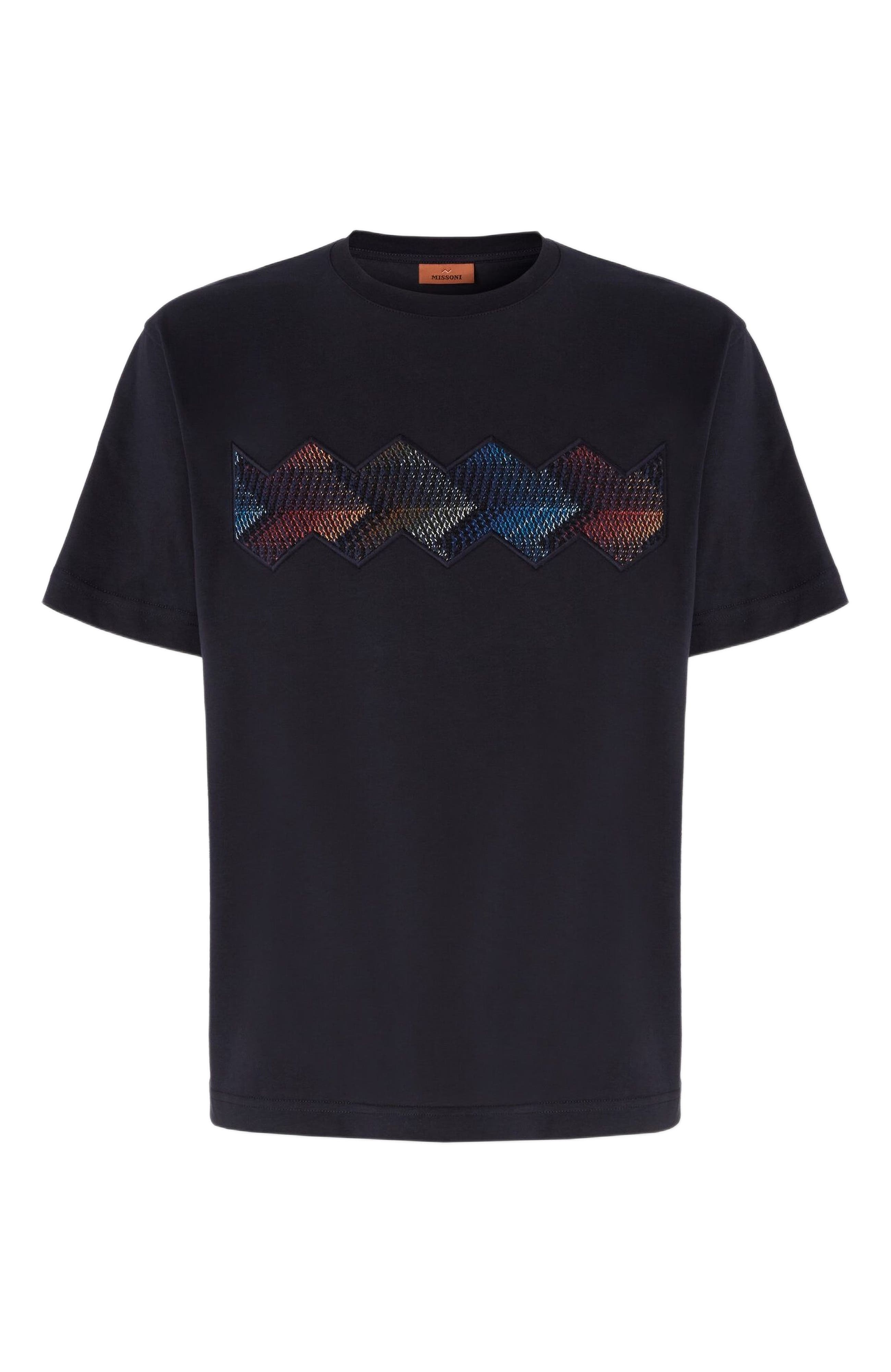 Missoni Cotton Crewneck T-shirt With Gradient Zig Zag Insert in Blue at Nordstrom - 2