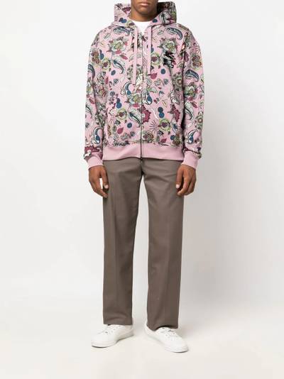 Etro graphic-print zip-up hoodie outlook