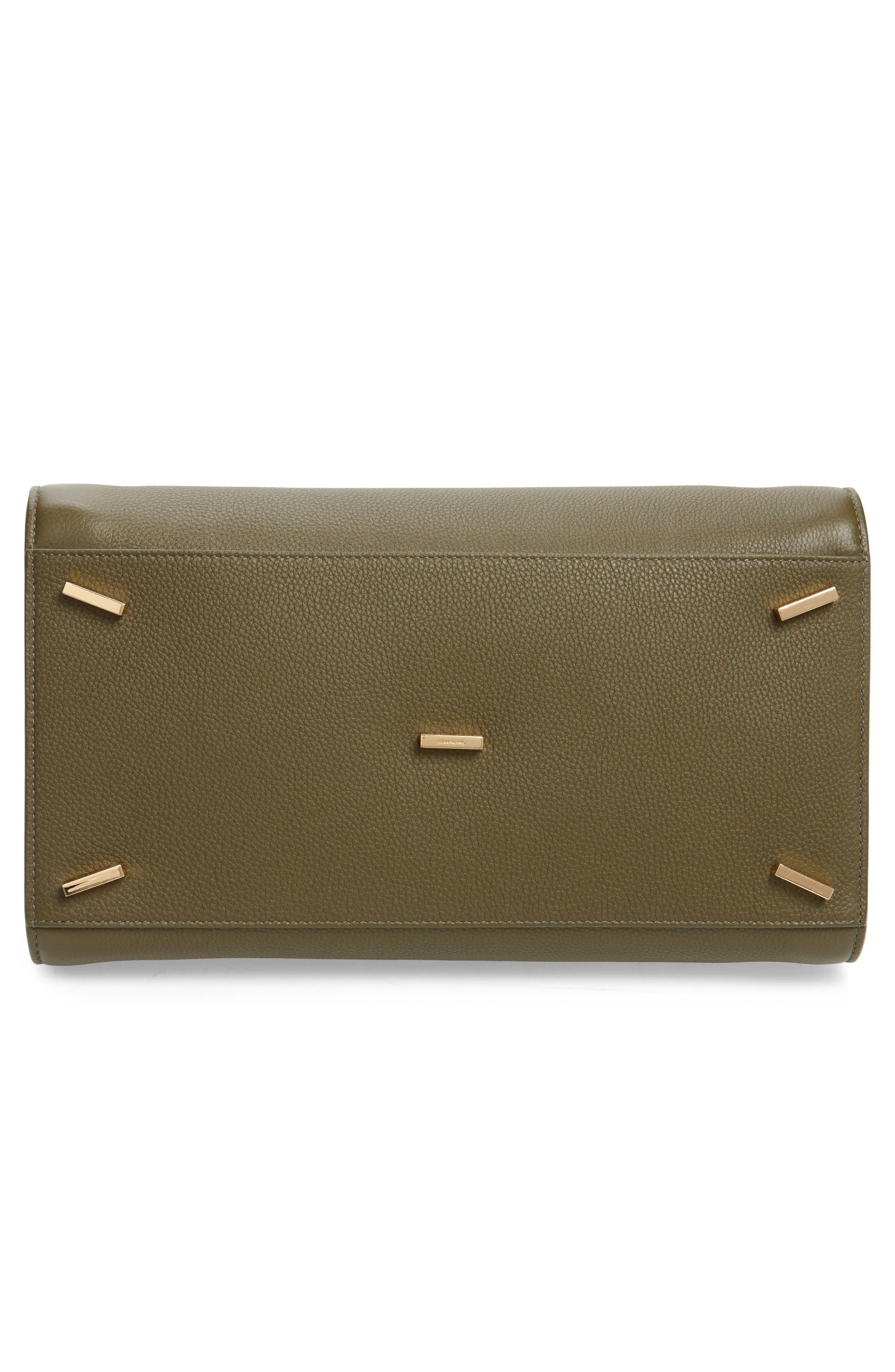 FERRAGAMO Small Hug Grained Leather Top Handle Bag in New Olive at Nordstrom - 7