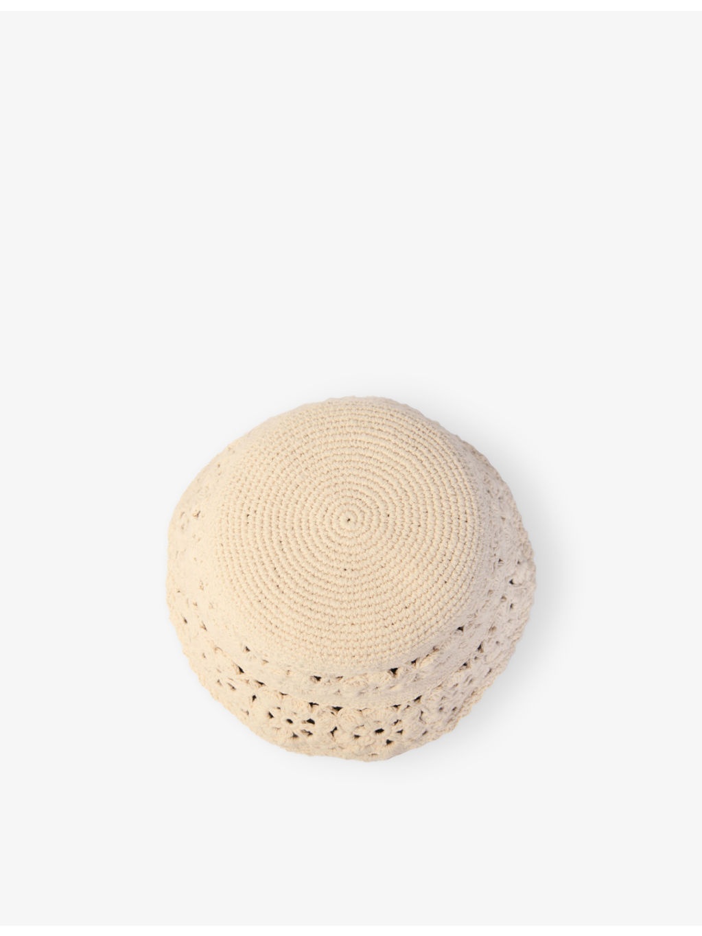 Crochet-Knit Cotton Bucket Hat - 3