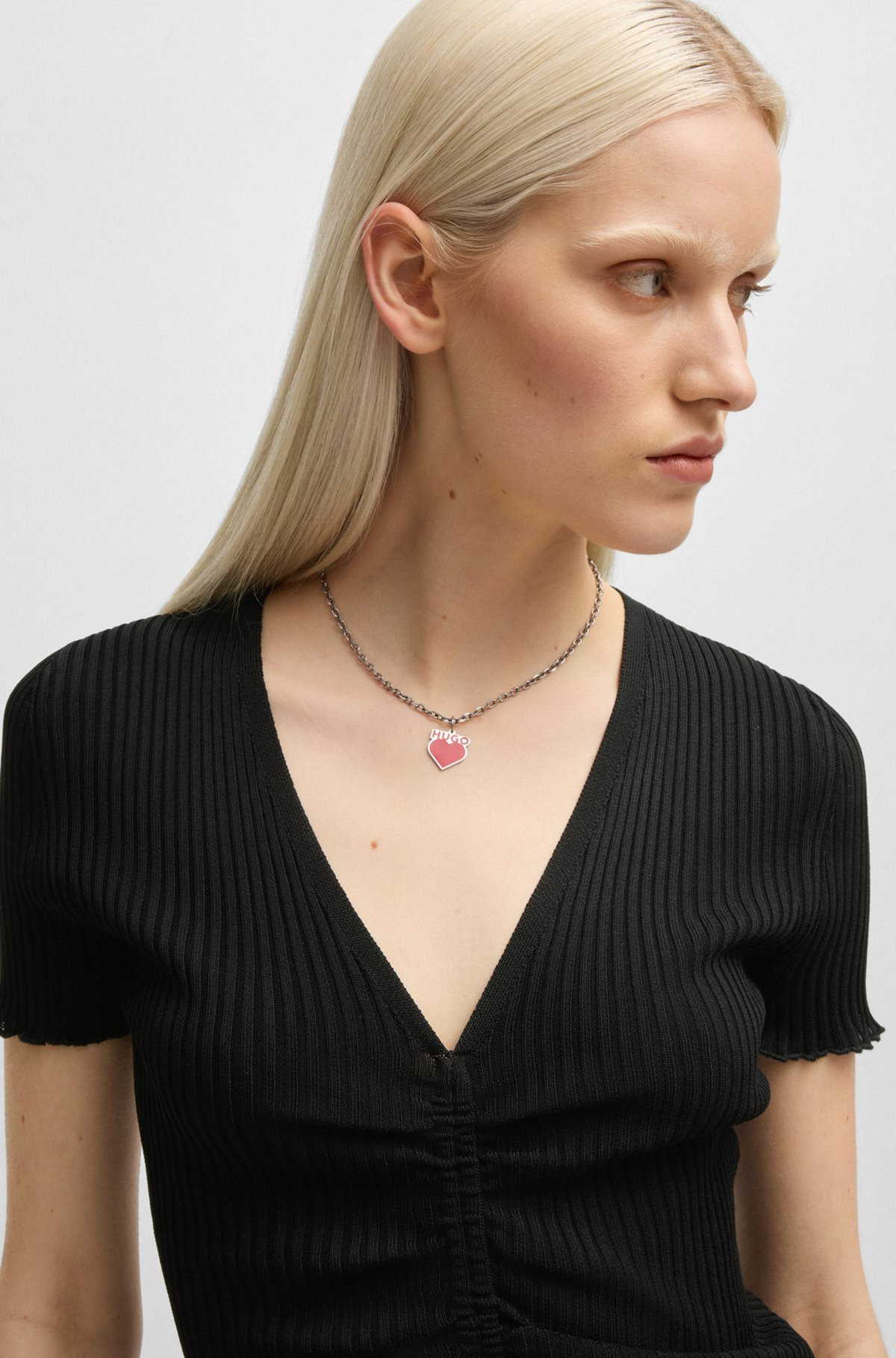 V-NECK TOP WITH GATHERED FRONT - 5