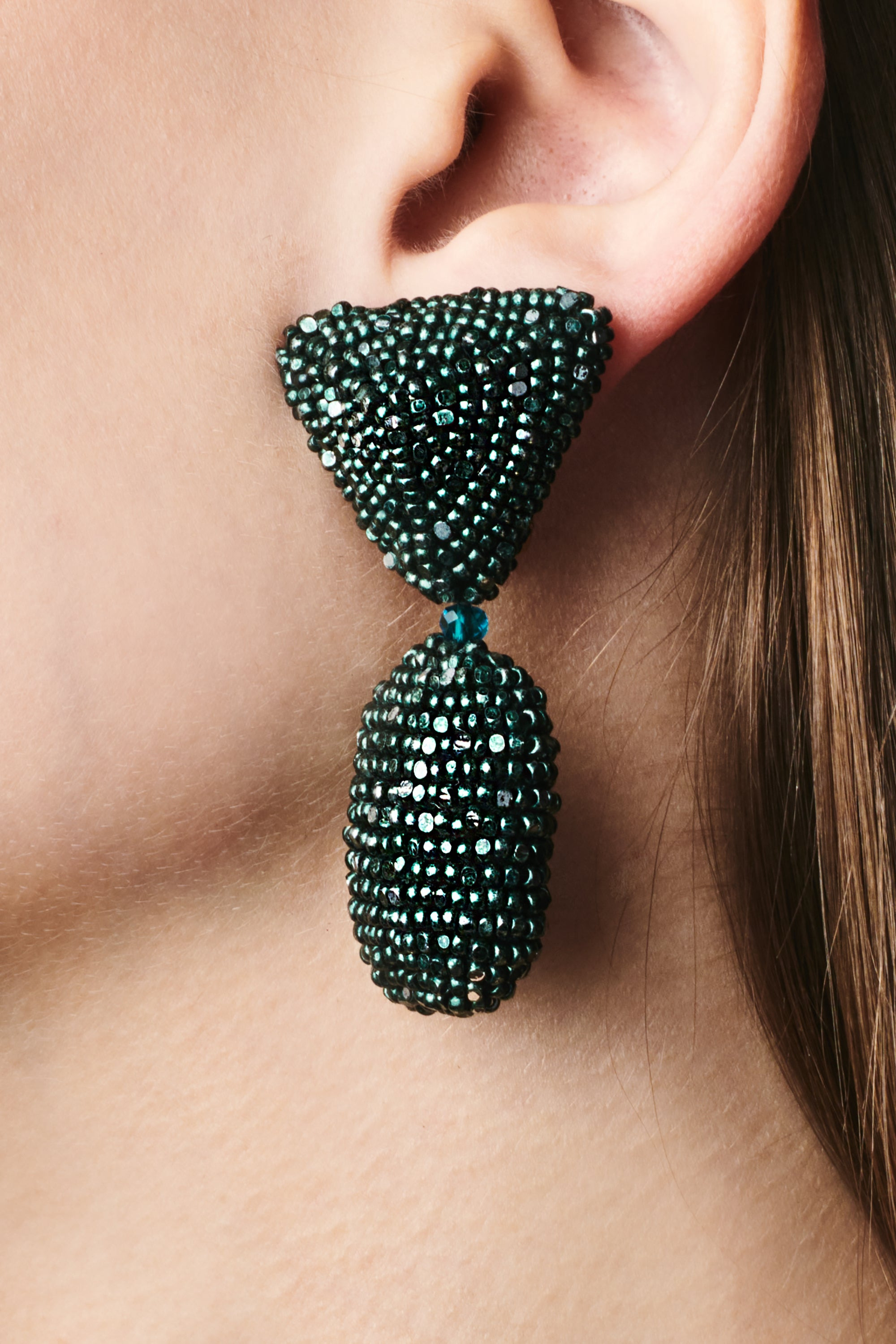 CHRYSTIE EARRINGS - ANTIQUE GREEN - 2