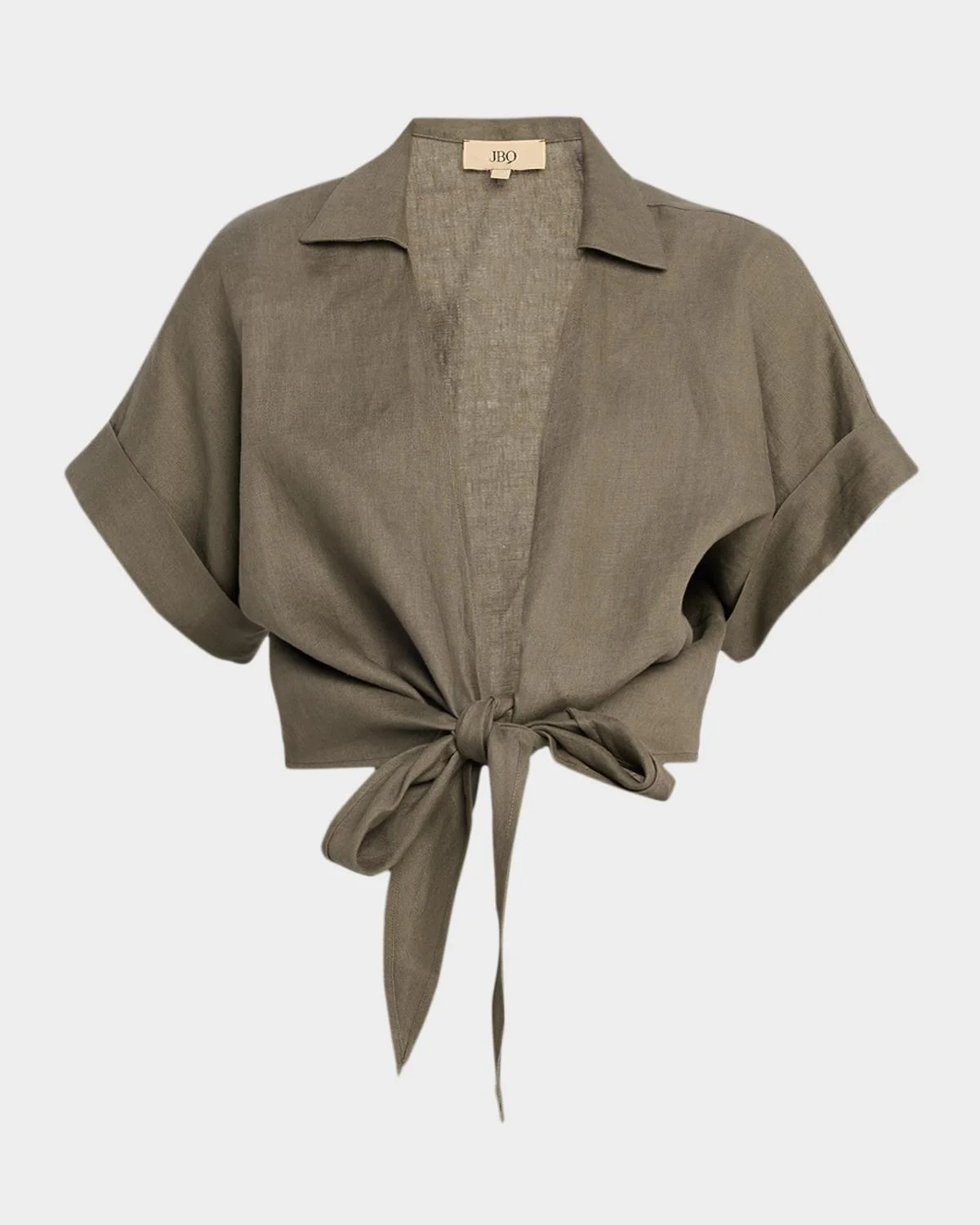 Chiara Tie-Front Linen Top - 1