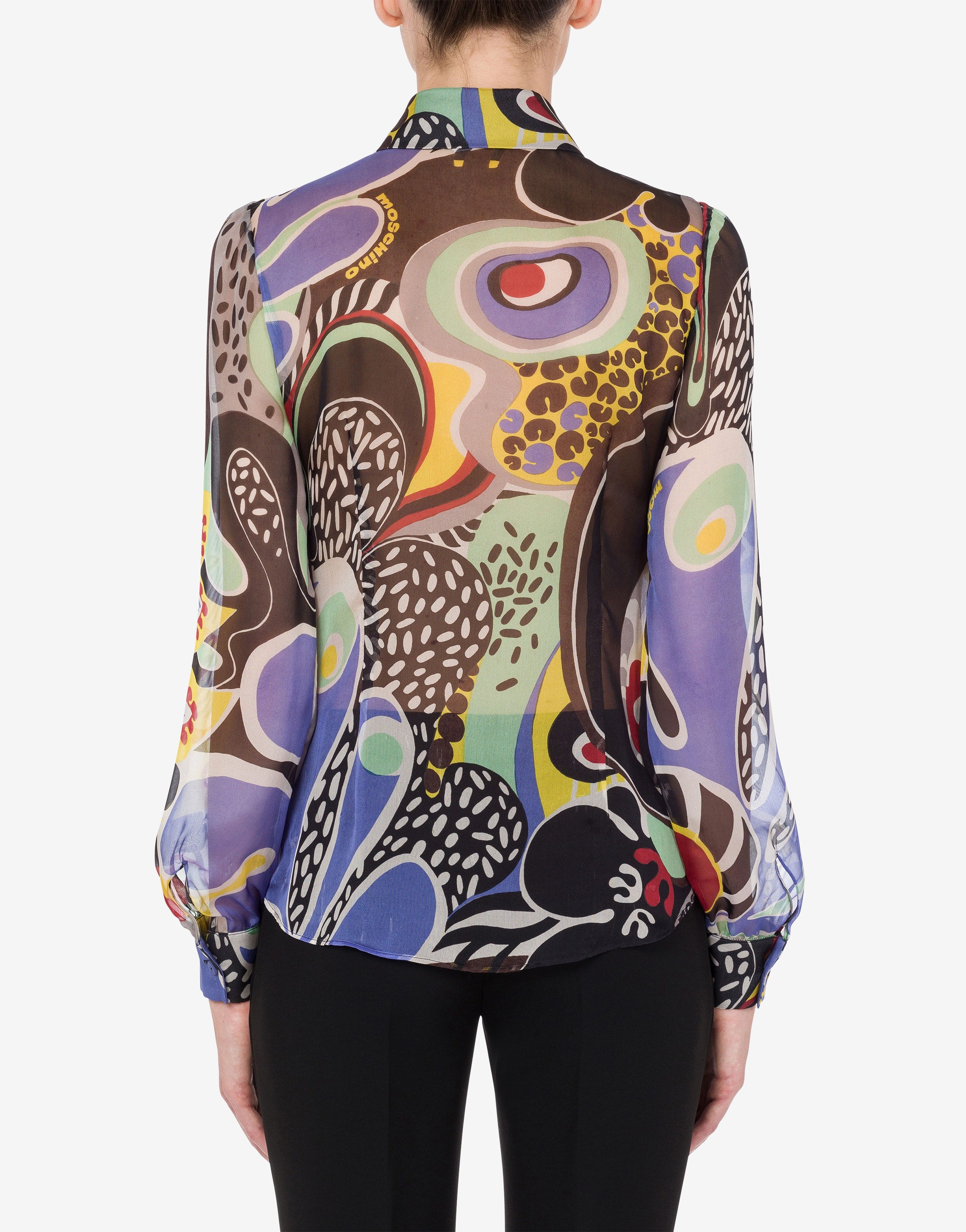 PSYCHEDELIC PRINT CHIFFON SHIRT - 3