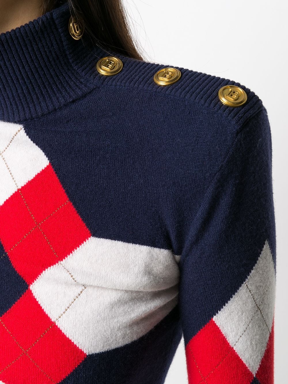 Argyle-pattern rollneck jumper - 5