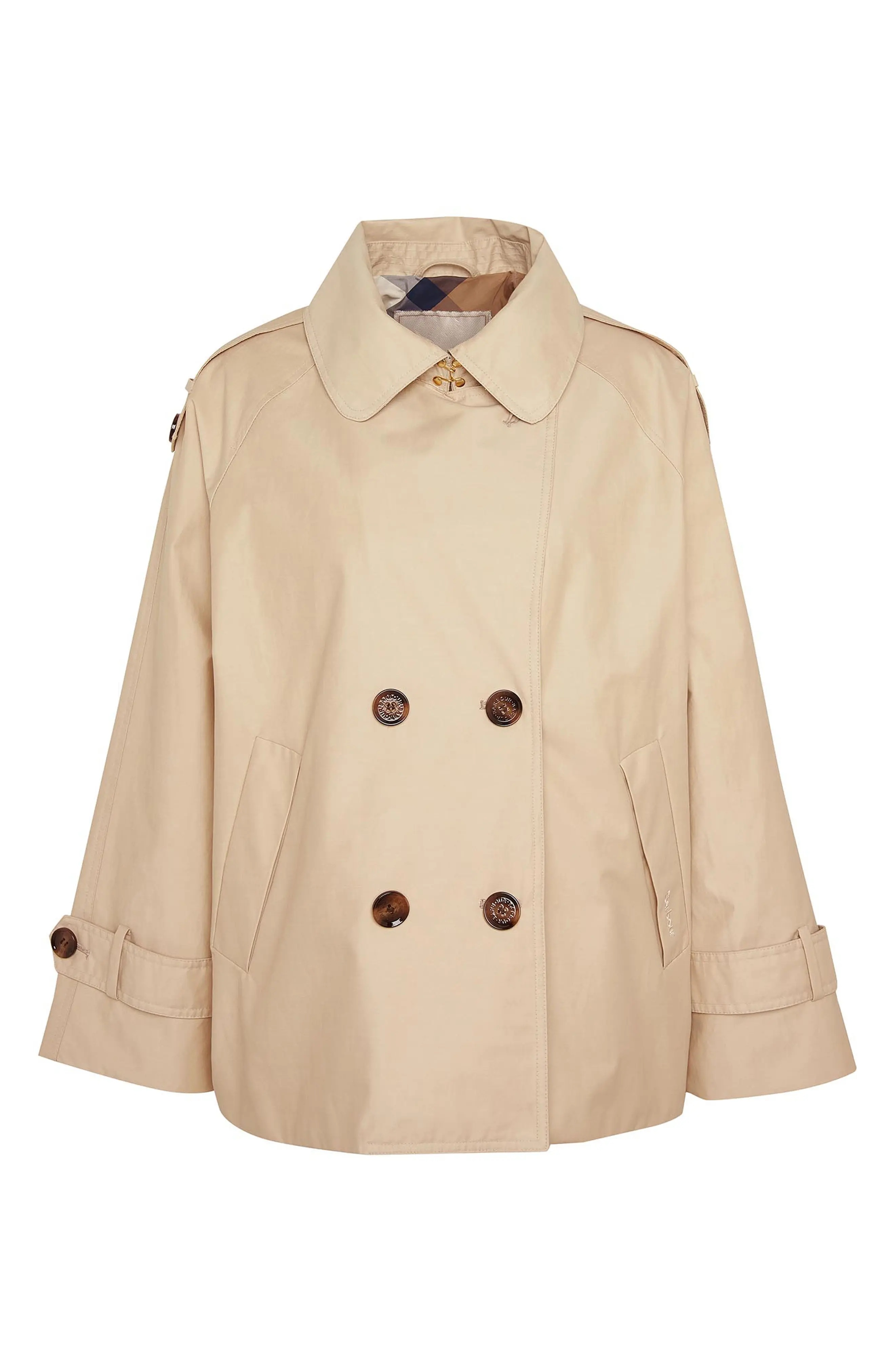 Annie Water Resistant Trench Jacket in Safari/Primrose Hessian - 4