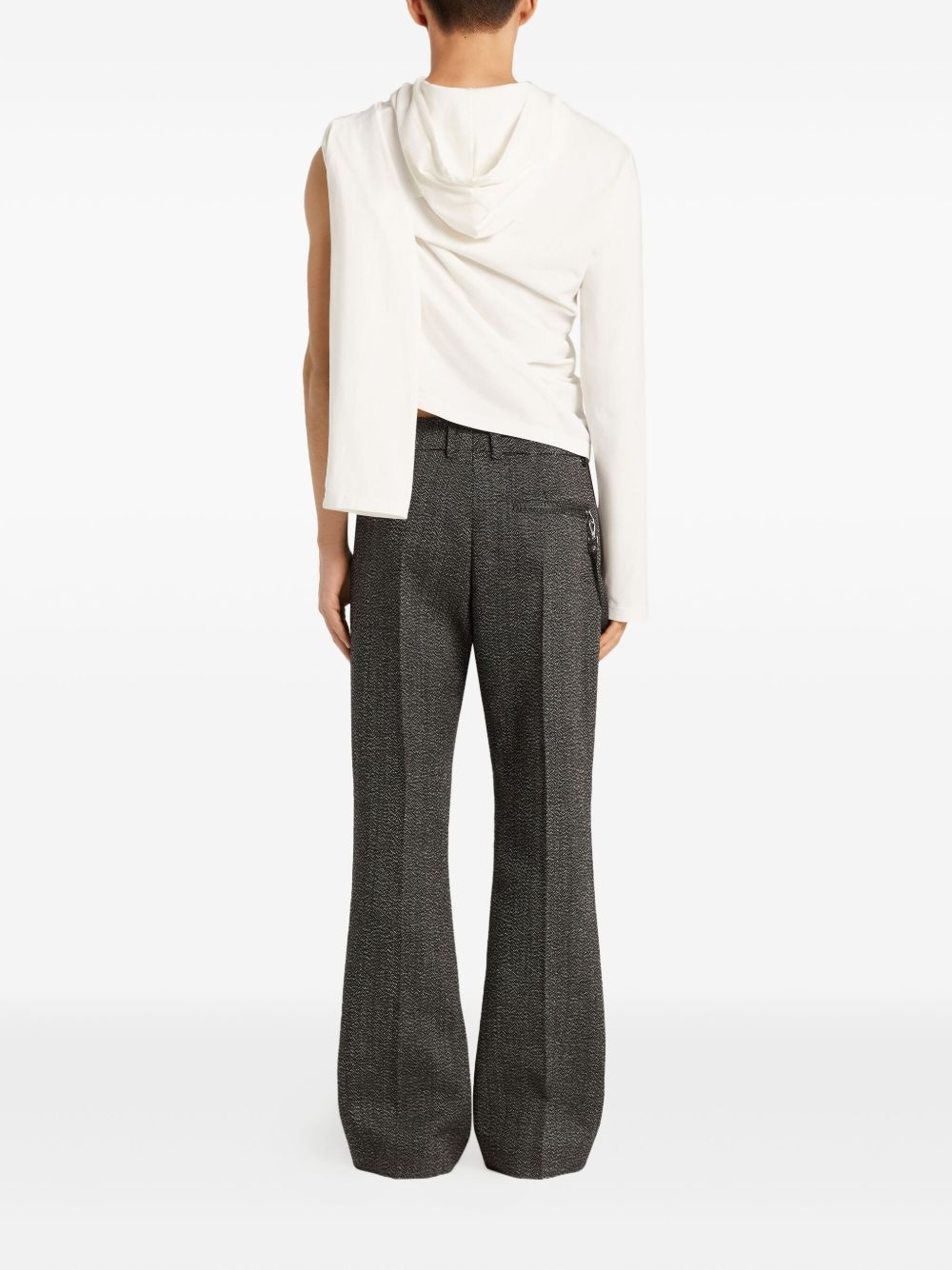asymmetric long-sleeve hoodie - 4
