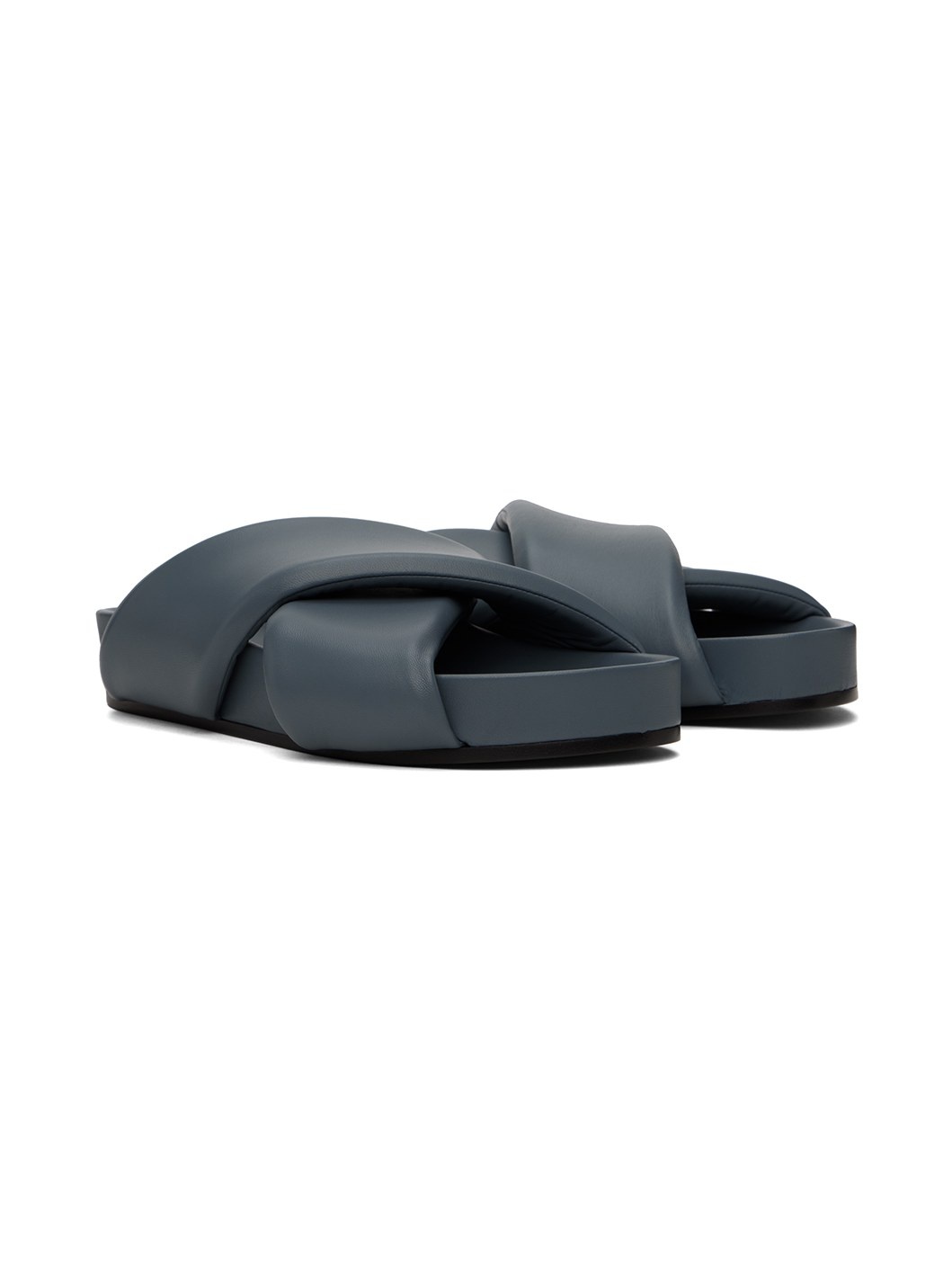 Blue Padded Sandals - 4