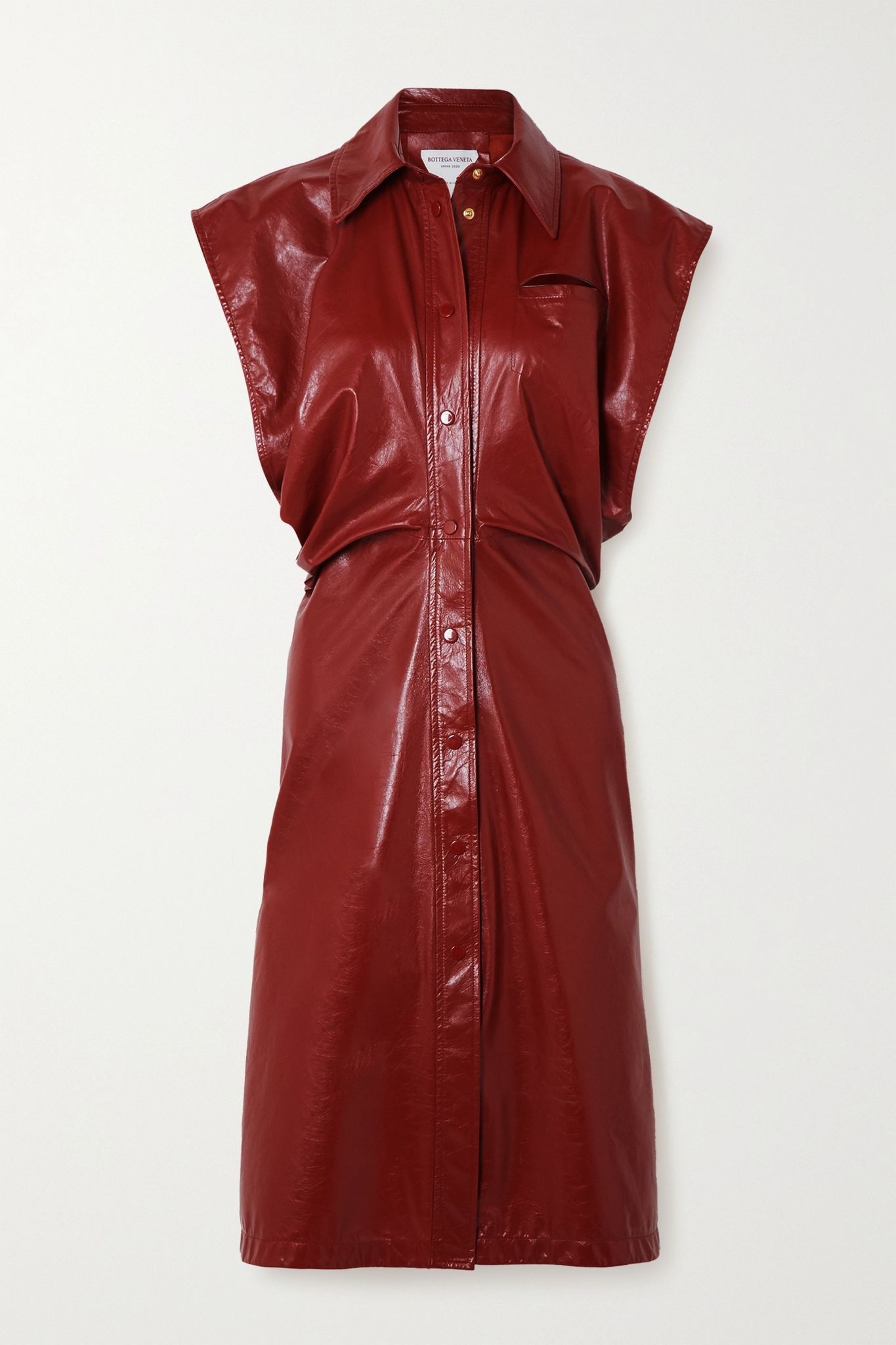 Cutout patent-leather midi dress - 2