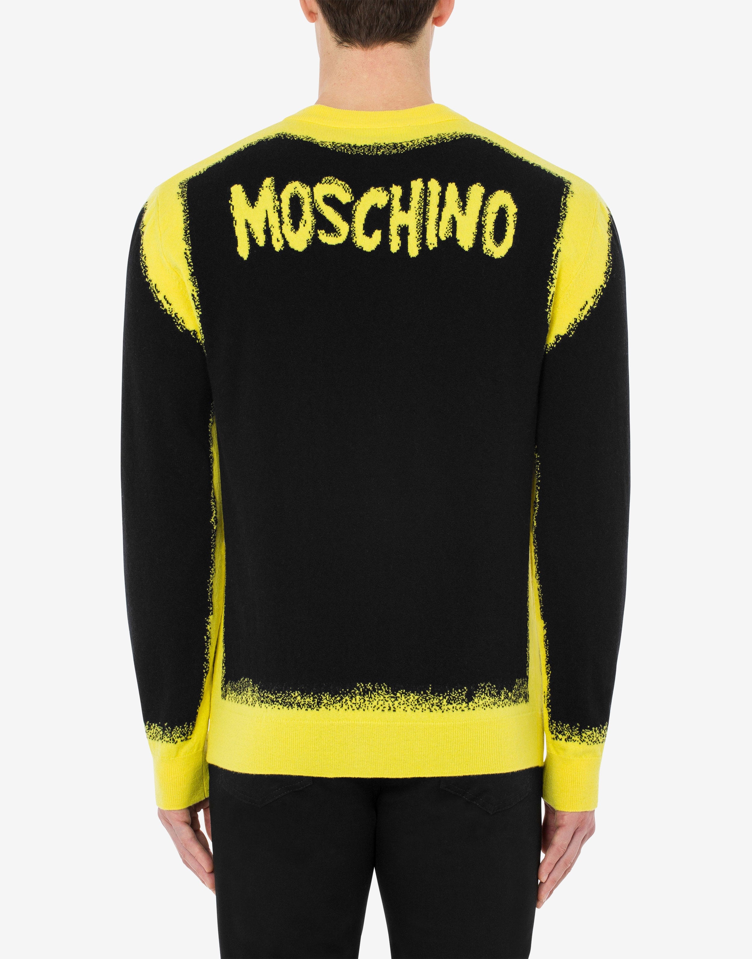 MOSCHINO PAINT WOOL AND CASHMERE CARDIGAN - 5